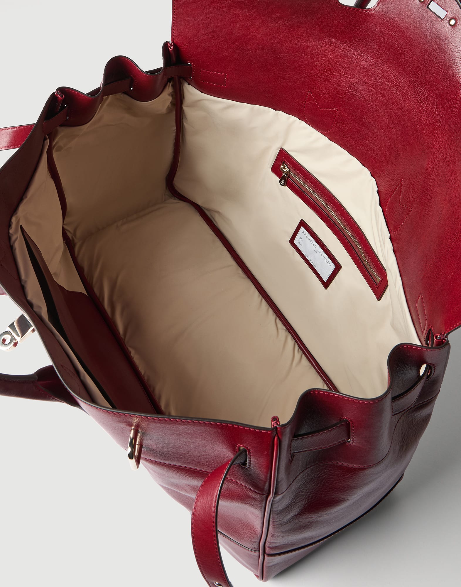 Calfskin country bag for Man in Terracotta | Brunello Cucinelli