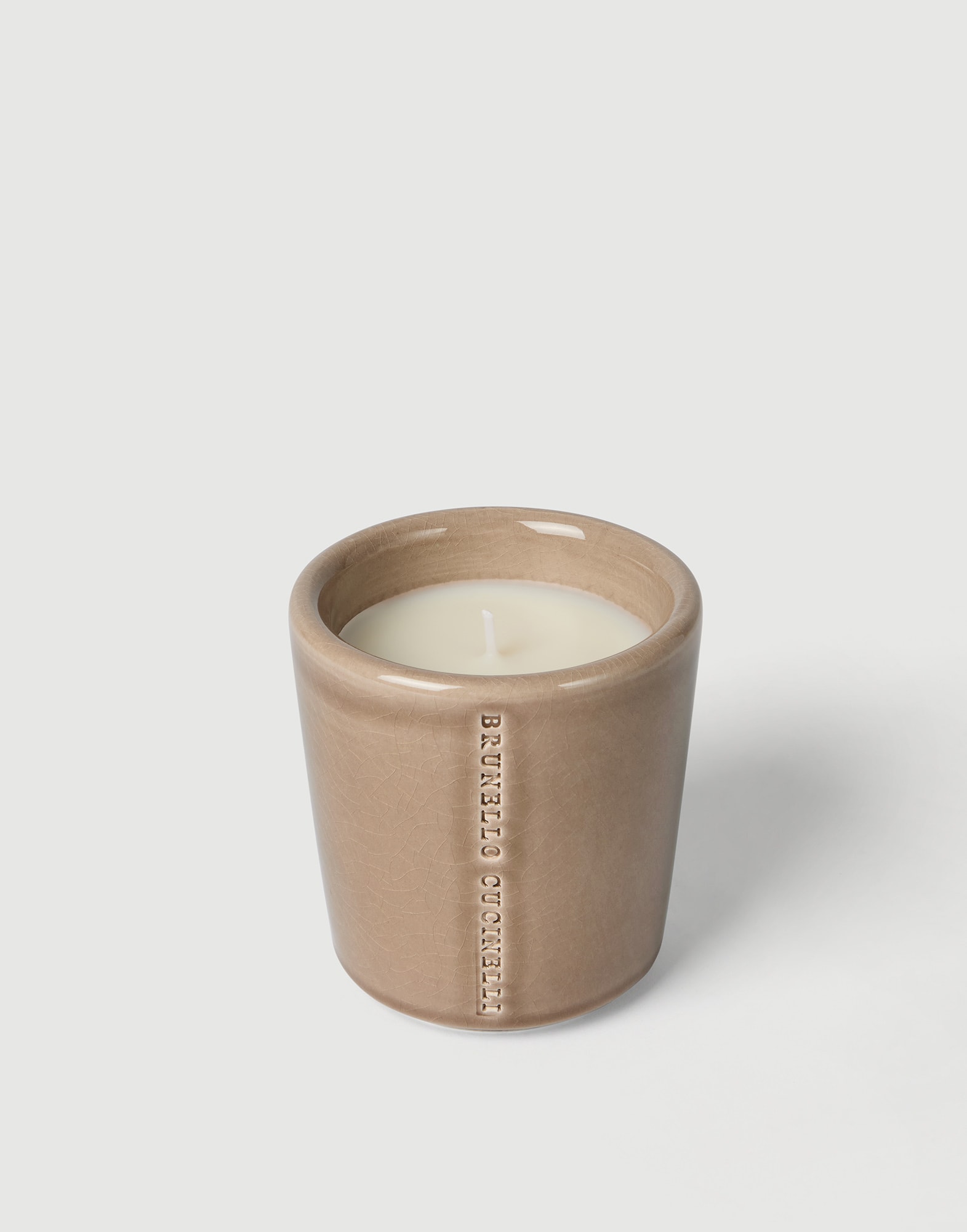 BRUNELLO CUCINELLI キャンドル Candle in craquelée vessel in White | Lifestyle | Brunello Cucinelli