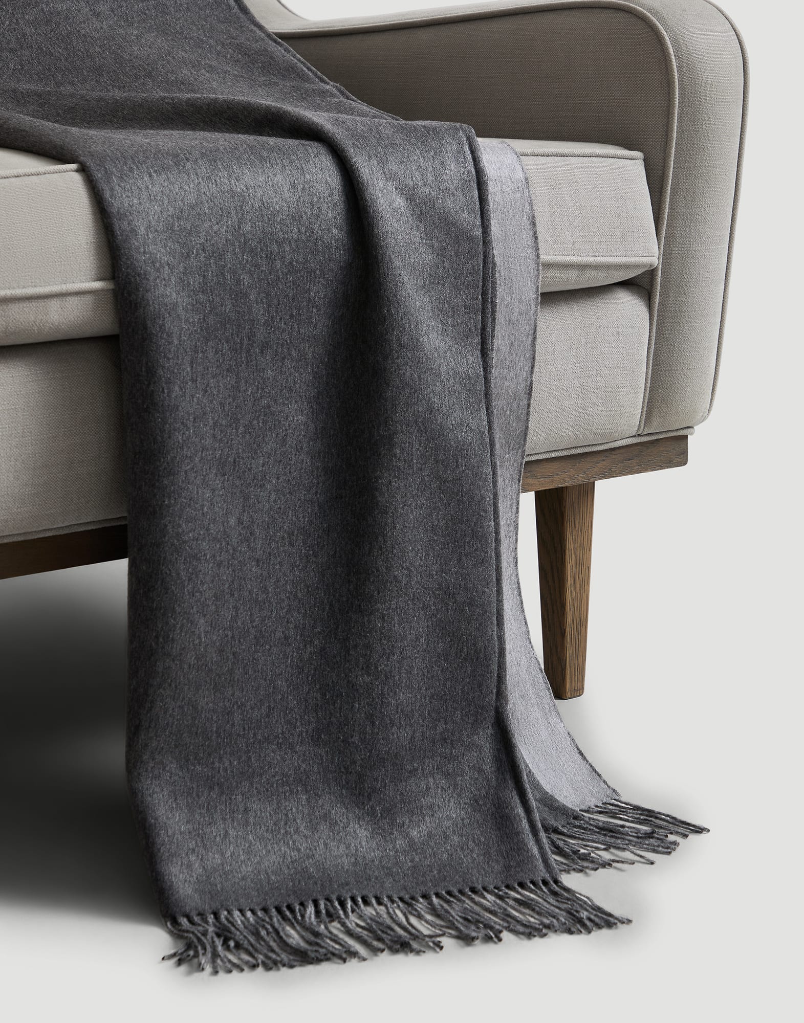 Two-tone silk double cloth throw in Light Brown | Lifestyle