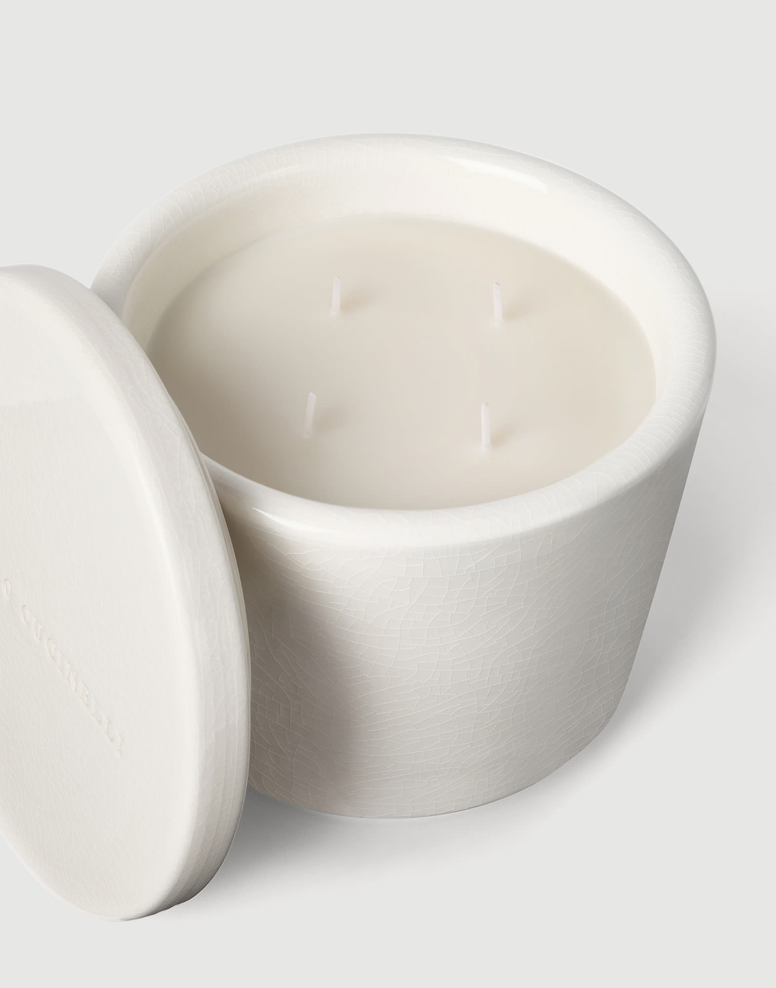 Maxi scented candle with lid in White | Lifestyle | Brunello Cucinelli