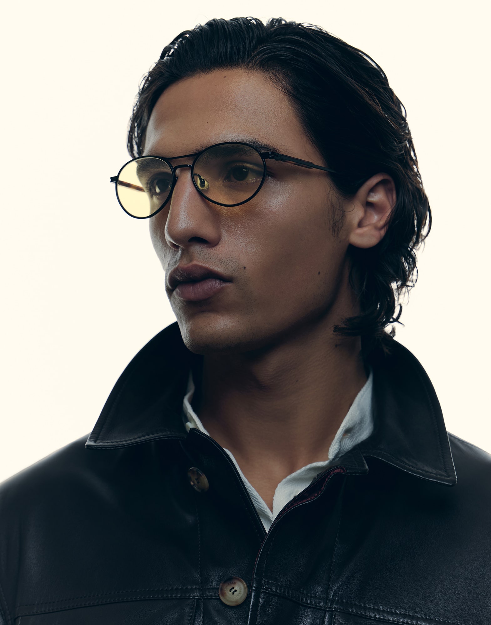 Oval titanium sunglasses in Black | Brunello Cucinelli