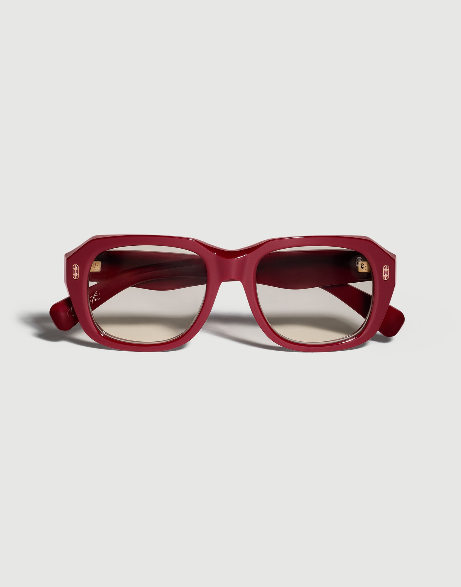 Lunettes Demetra plaqu&eacute; or 18 carats Rouge Cerise Lunettes - Brunello Cucinelli