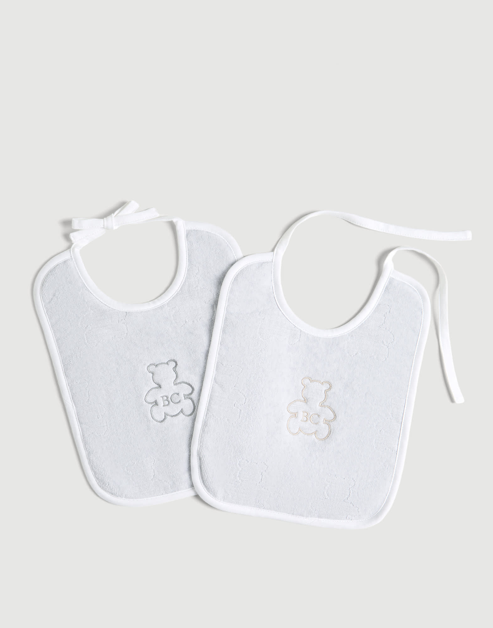 Baby Bernie 2-piece bib set Light Grey Baby - Brunello Cucinelli