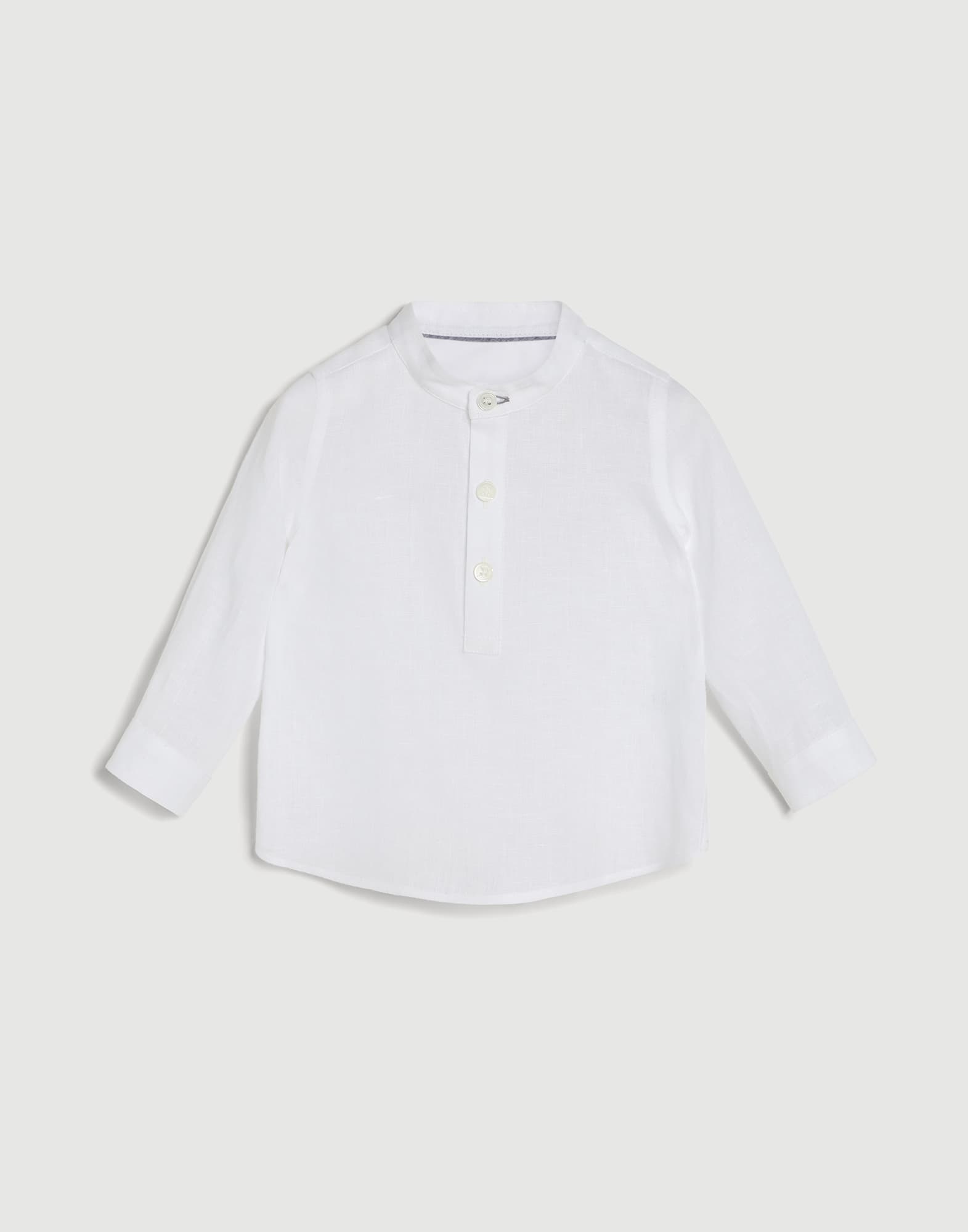 Baby Bernie shirt with mandarin collar White Baby - Brunello Cucinelli