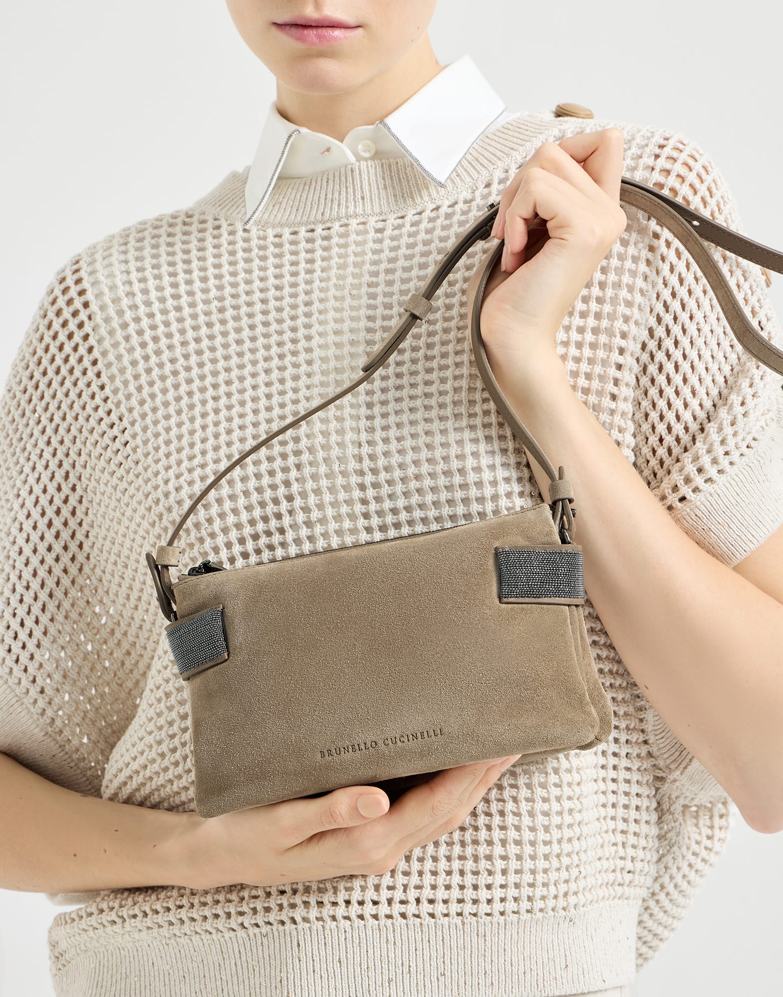 Essence mini shoulder bag for Woman in Light Brown | Brunello