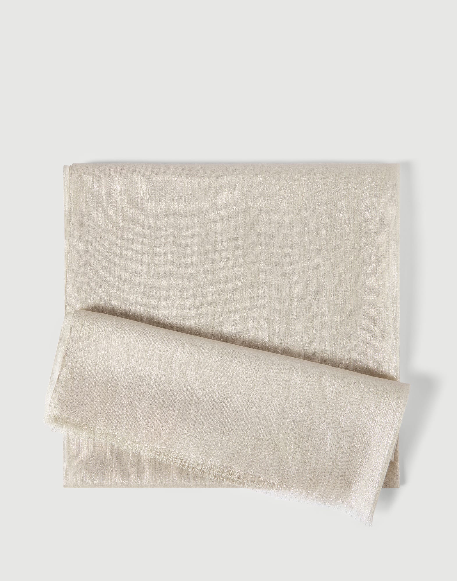 Sparkling scarf for Woman in Pearl Grey | Brunello Cucinelli