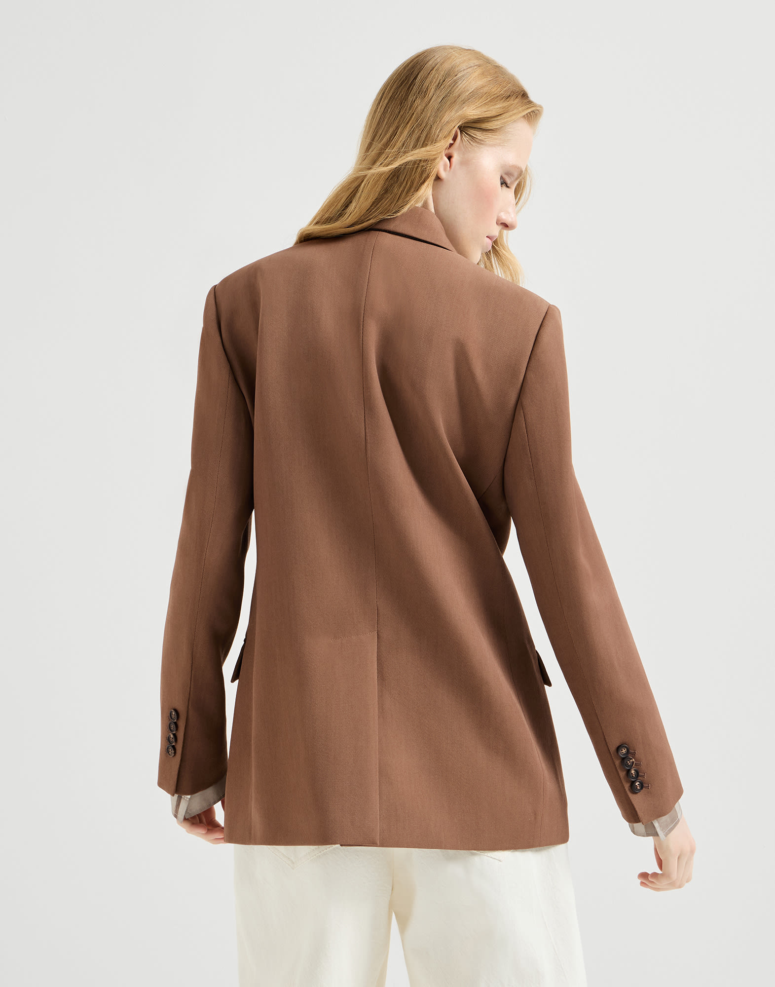 Virgin wool tricotine blazer for Woman in Dattero | Brunello Cucinelli