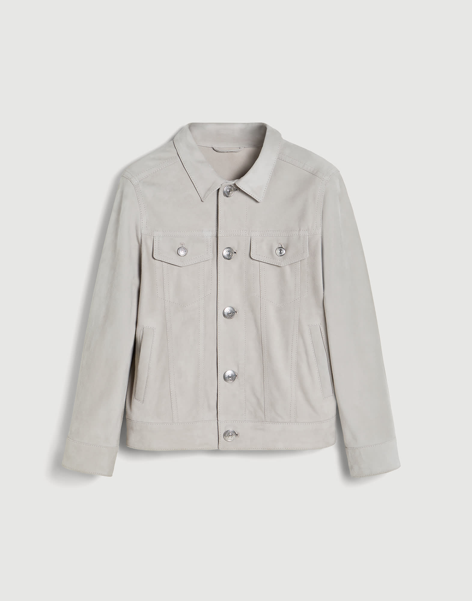 Suede four-pocket jacket Light Grey Boys - Brunello Cucinelli