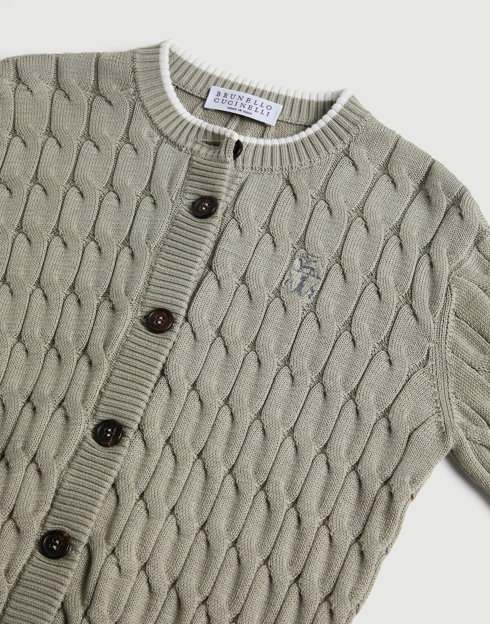 Cotton cardigan Sage Girls - Brunello Cucinelli