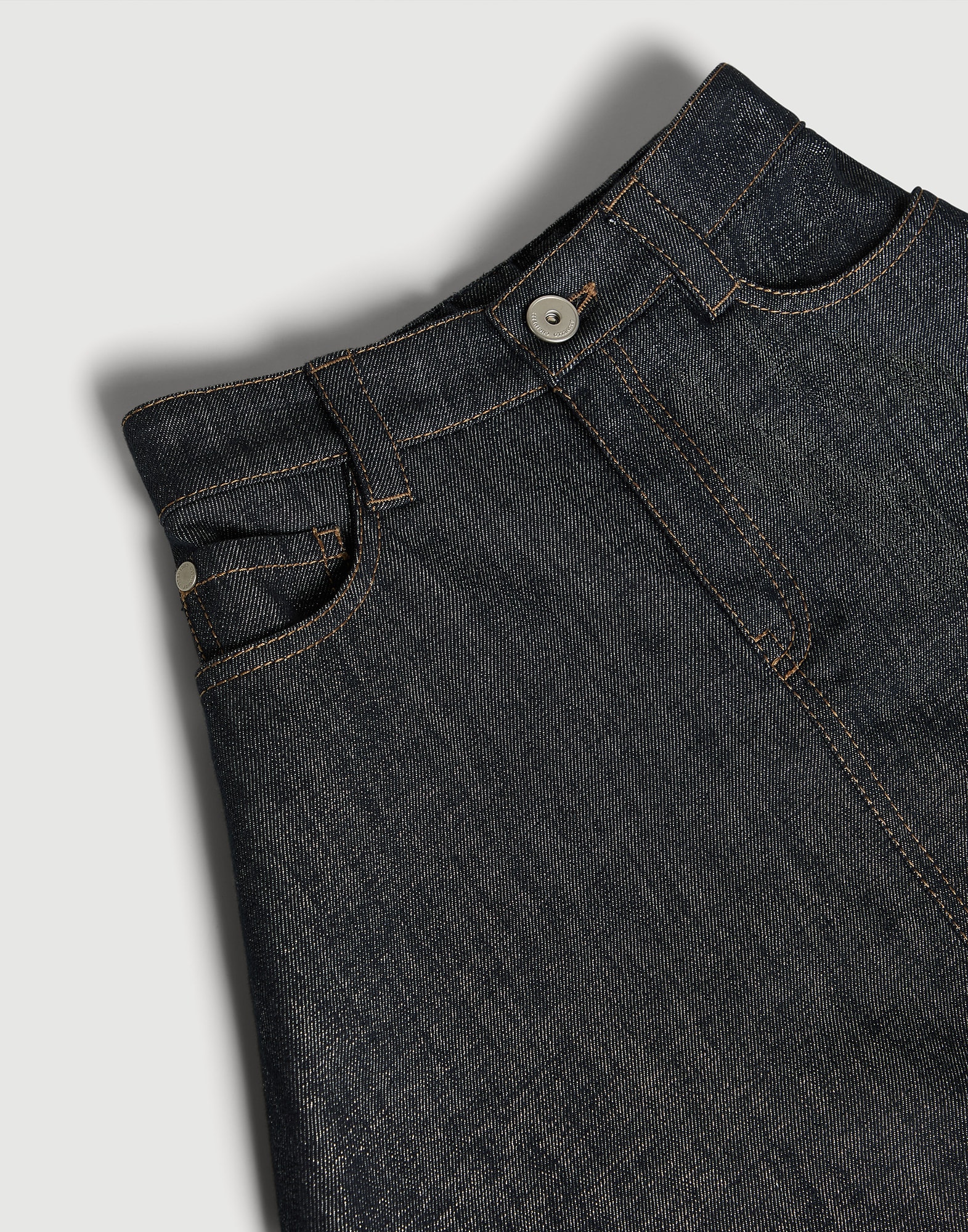 Falda Flared de denim con Monile Denim Oscuro Ni&ntilde;a - Brunello Cucinelli