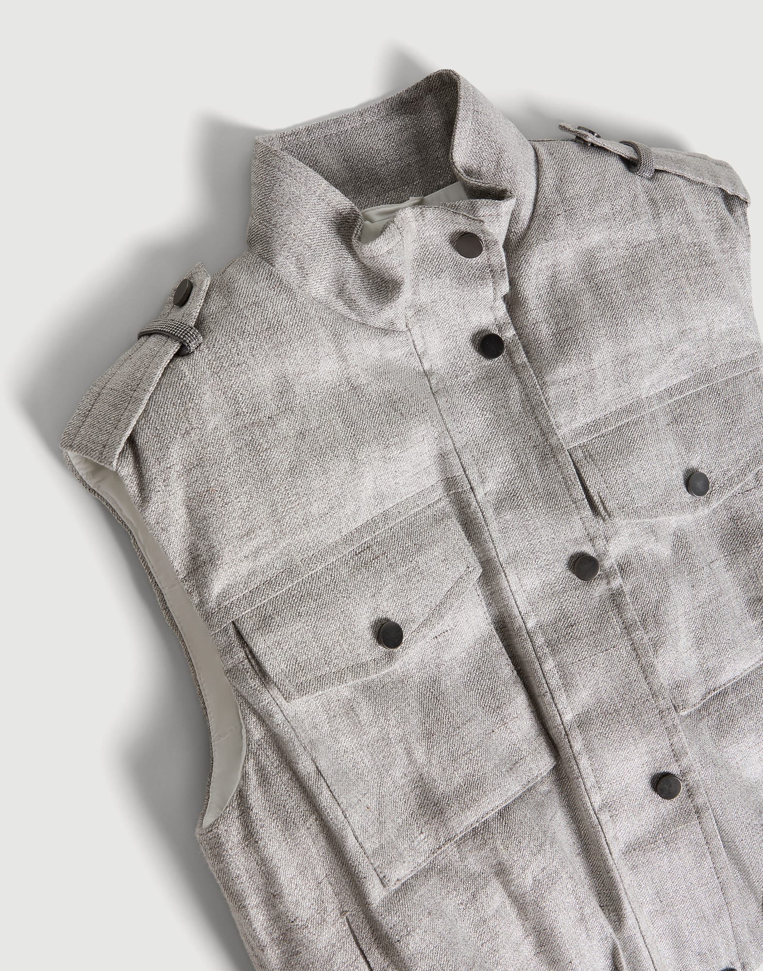 Down vest with monili Silver Girls - Brunello Cucinelli