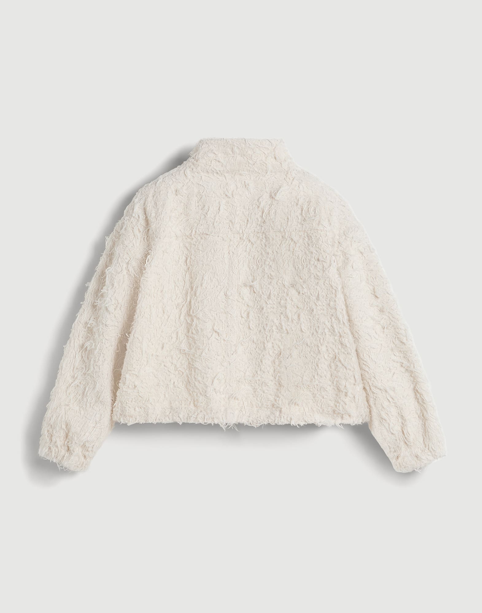 Fuzzy dyed denim outerwear jacket Ecru Girls - Brunello Cucinelli