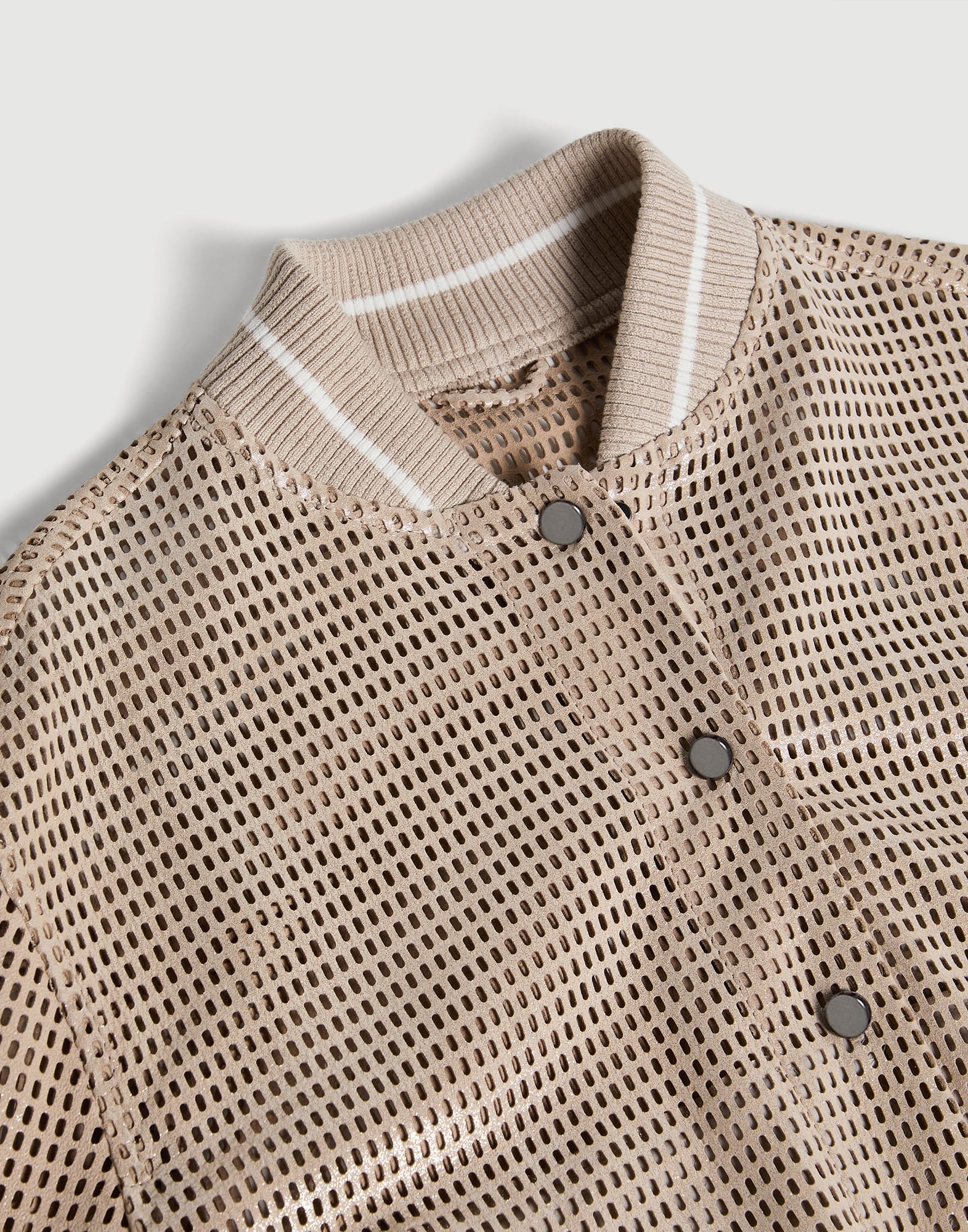 Sparkling net bomber jacket Beige Girls - Brunello Cucinelli