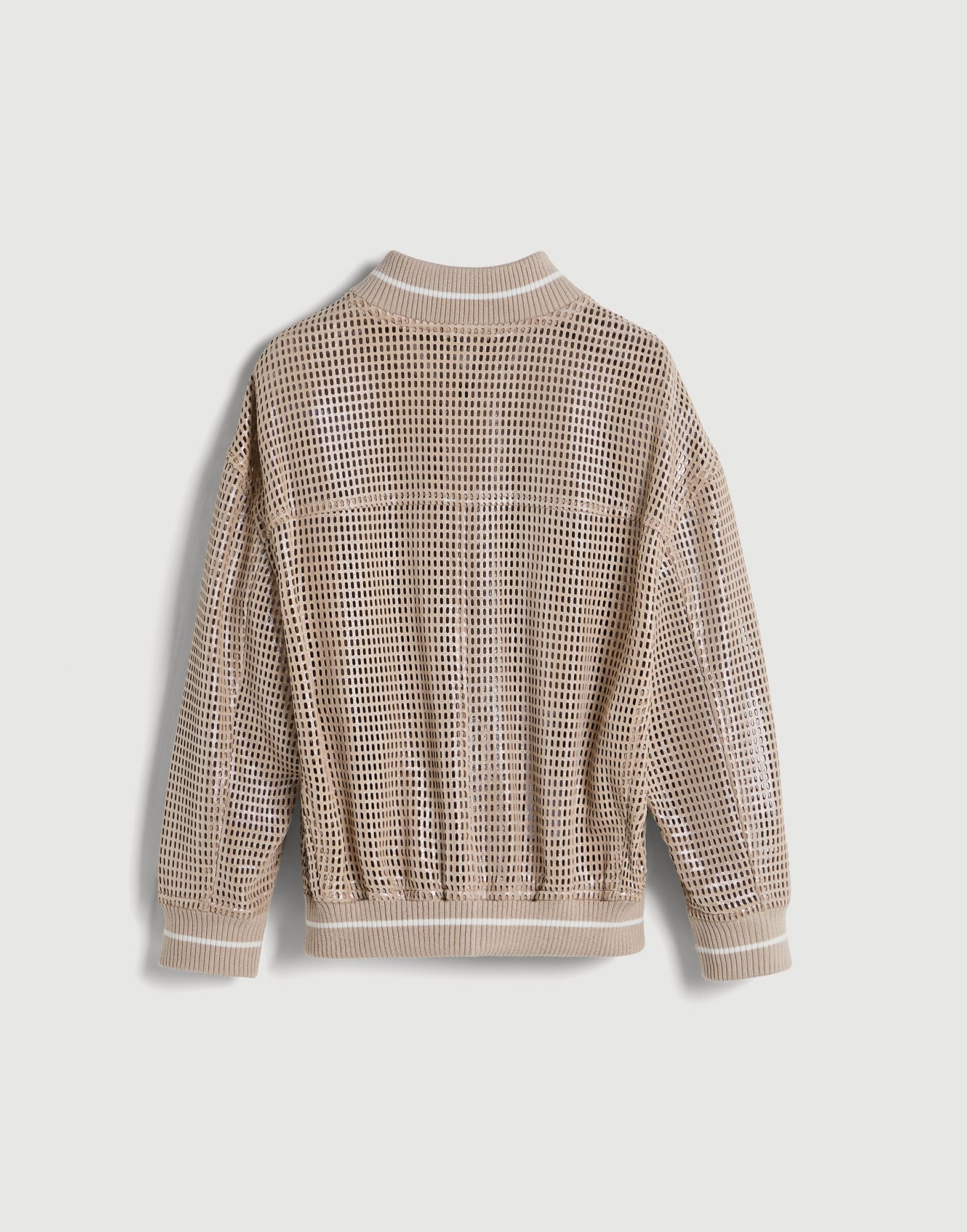 Sparkling net bomber jacket Beige Girls - Brunello Cucinelli