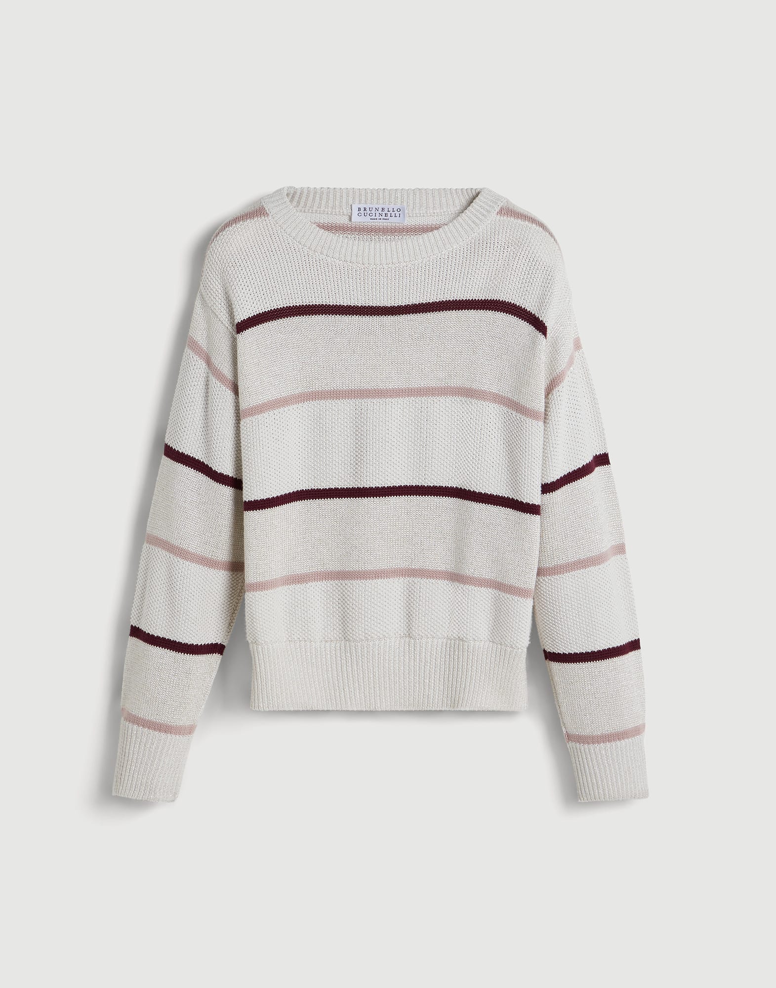 Maglia Textured Stripe Panama Bambina - Brunello Cucinelli