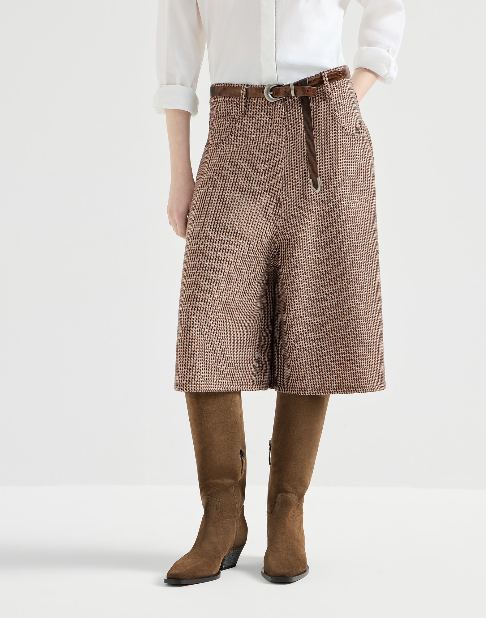 Bermuda in pied-de-poule Sparkling Fantasia Donna - Brunello Cucinelli