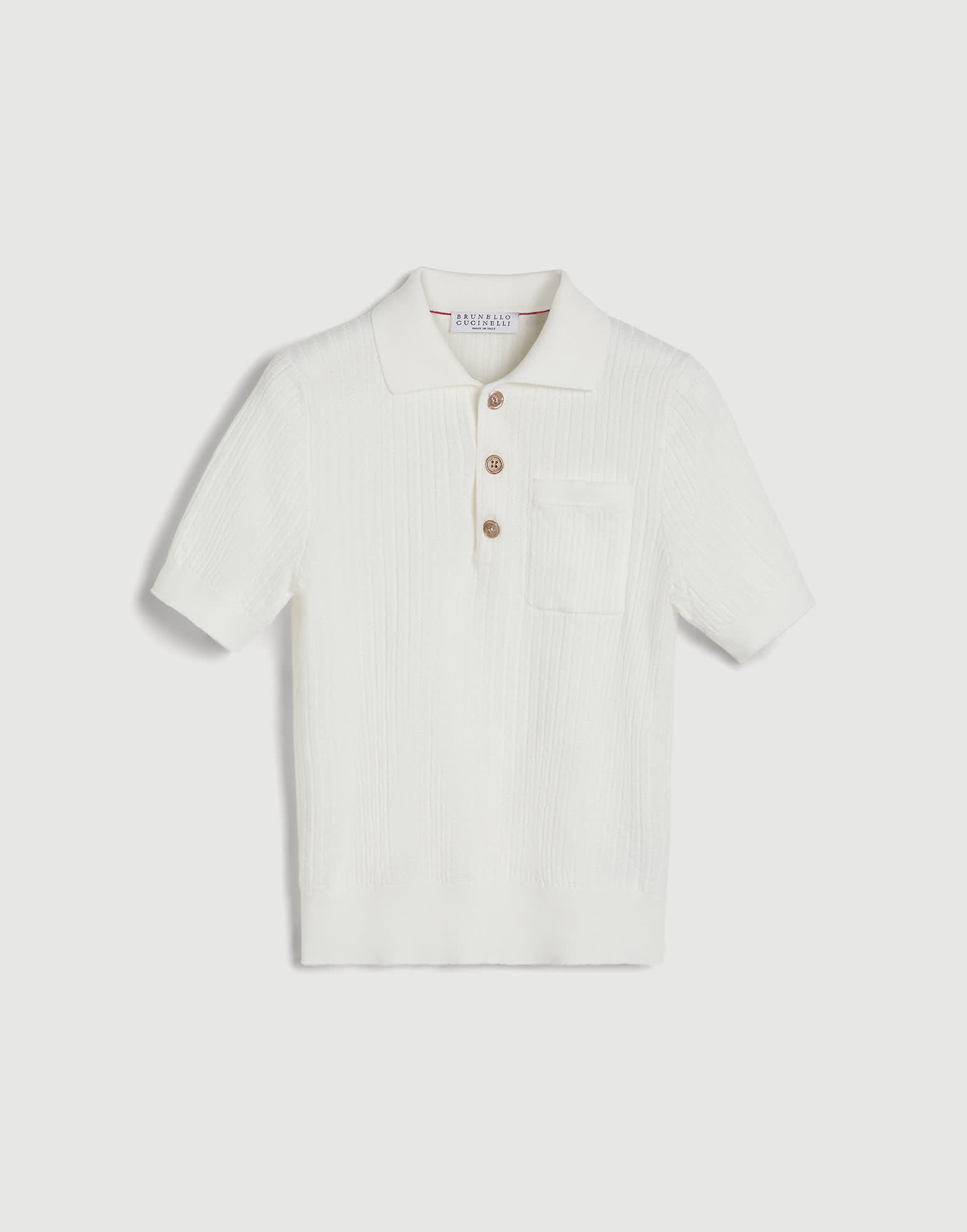 Поло Textured Rib Панама Мальчики - Brunello Cucinelli