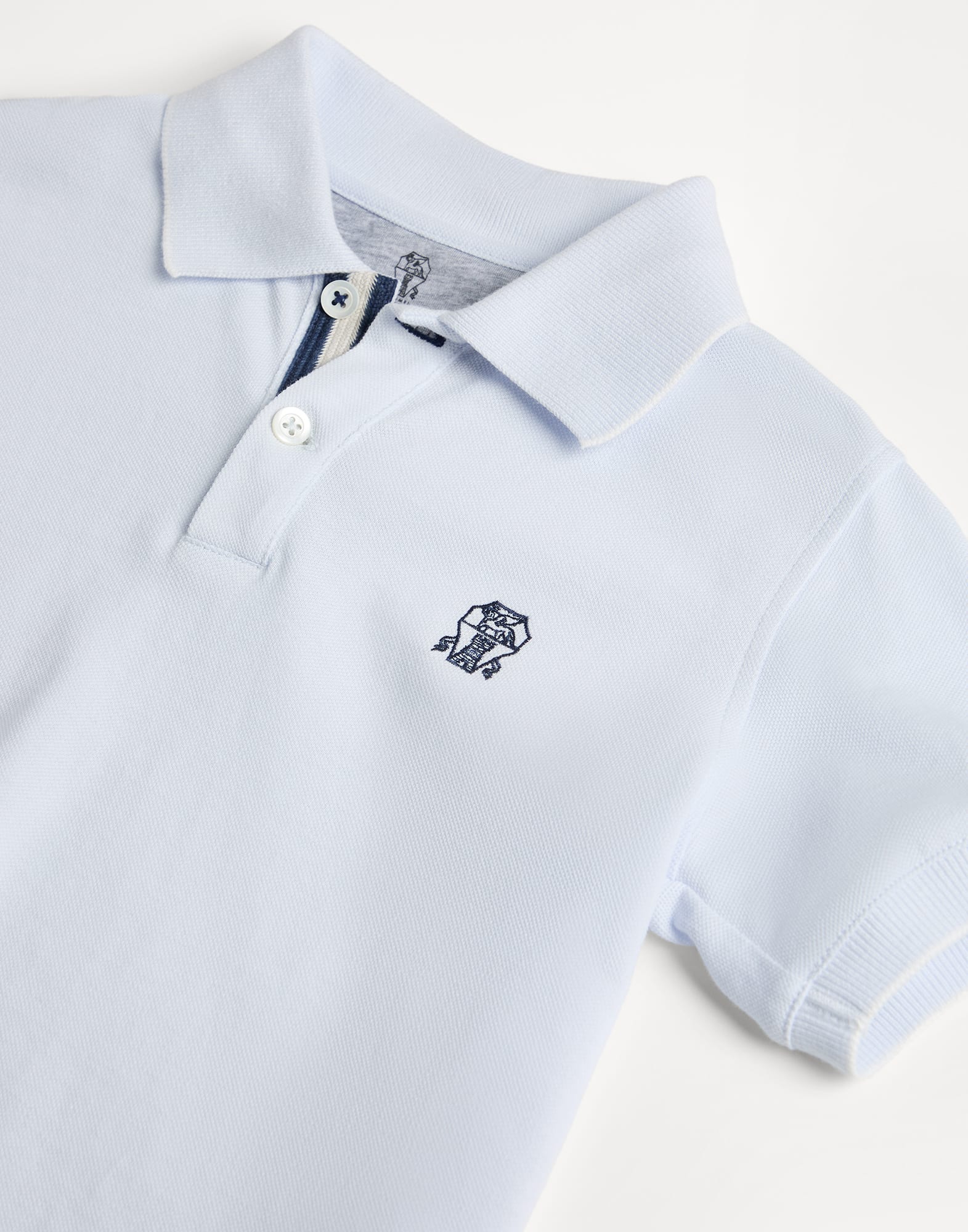 ボーイズ 向け スカイブルー ピケ ポロシャツ | Brunello Cucinelli