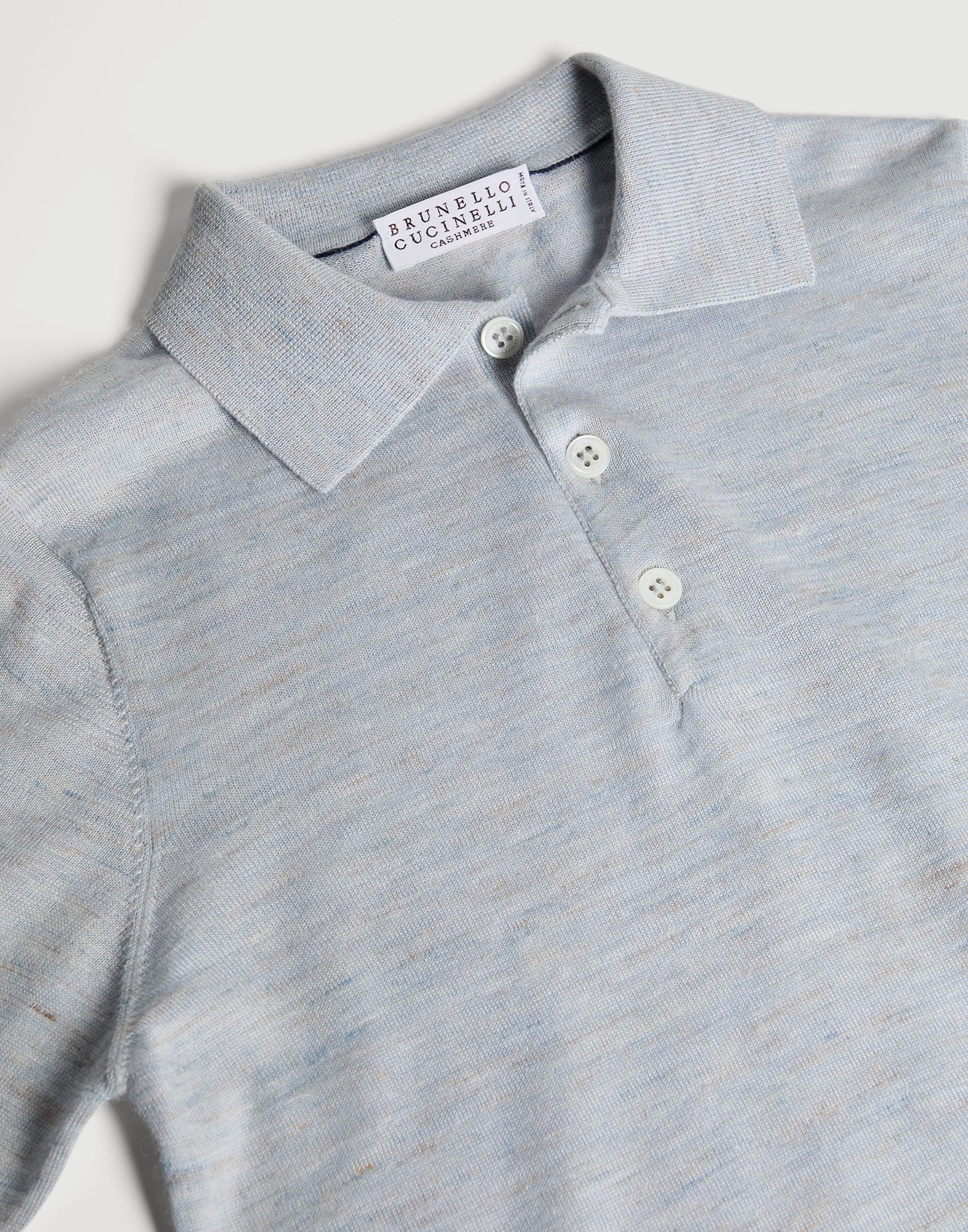 ボーイズ 向け ライトグレー 軽やかなニットポロ | Brunello Cucinelli