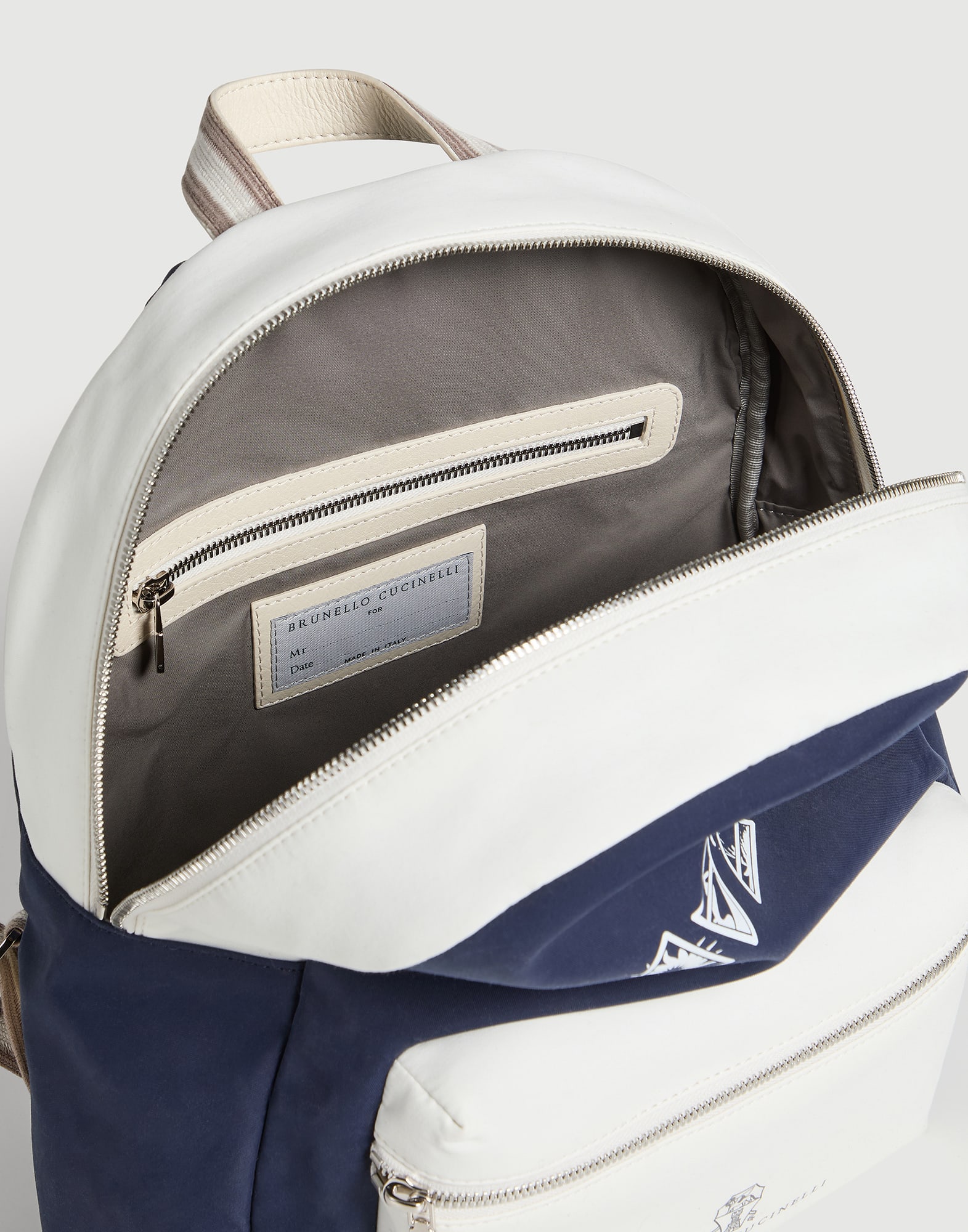 Backpack with print for Boys in Blue | Brunello Cucinelli