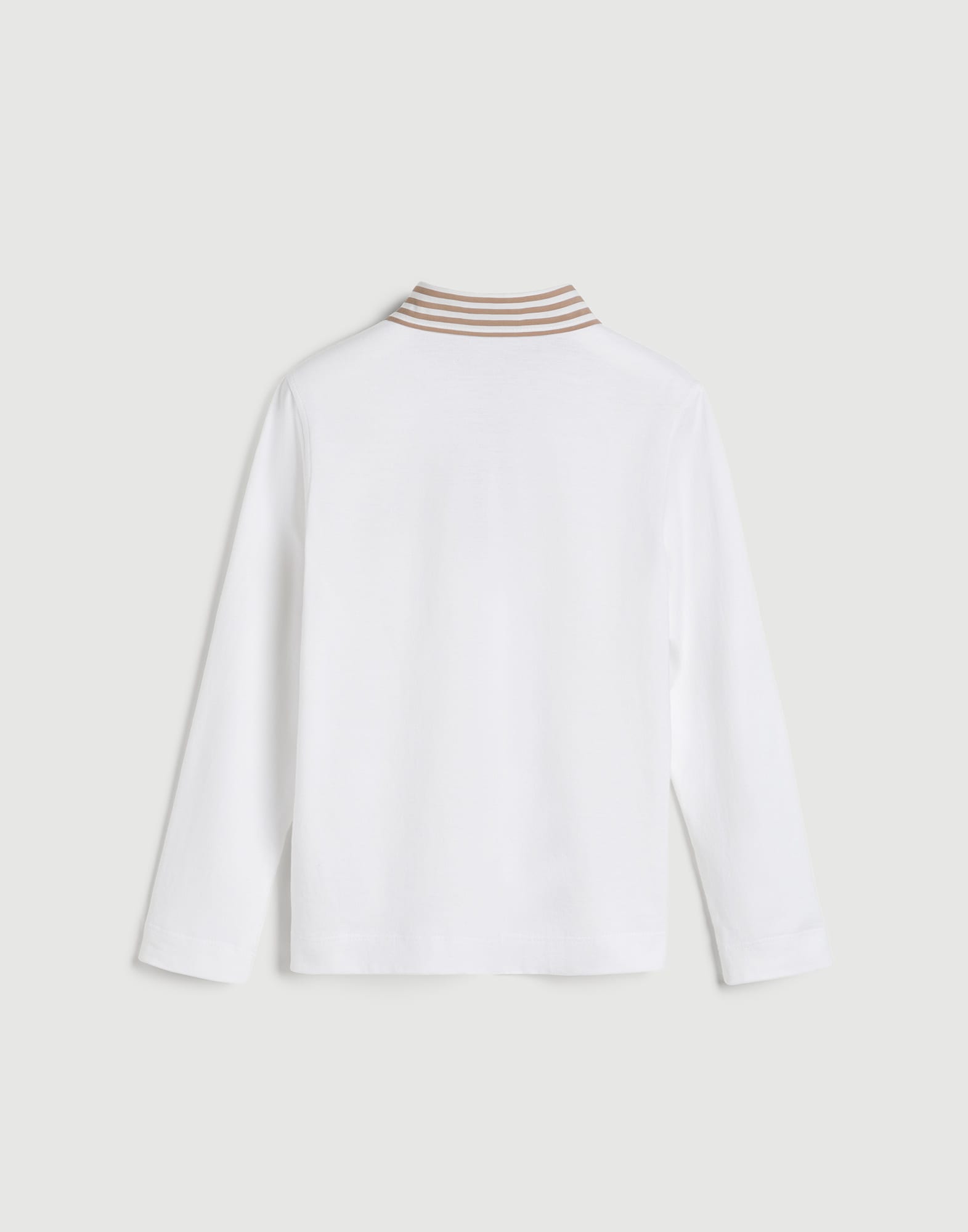 Polo with Embroidery White Girls - Brunello Cucinelli