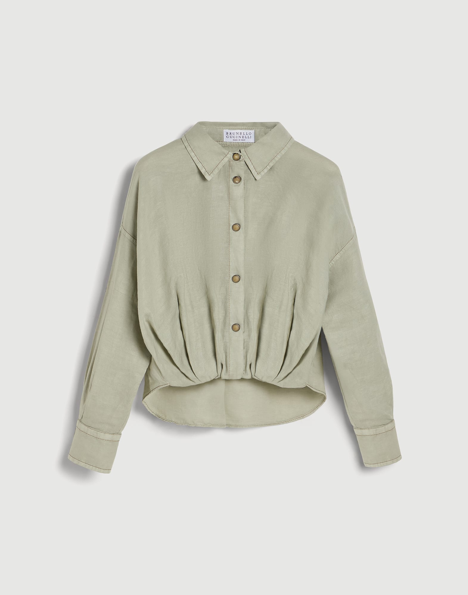 Pinpoint shirt Sage Girls - Brunello Cucinelli