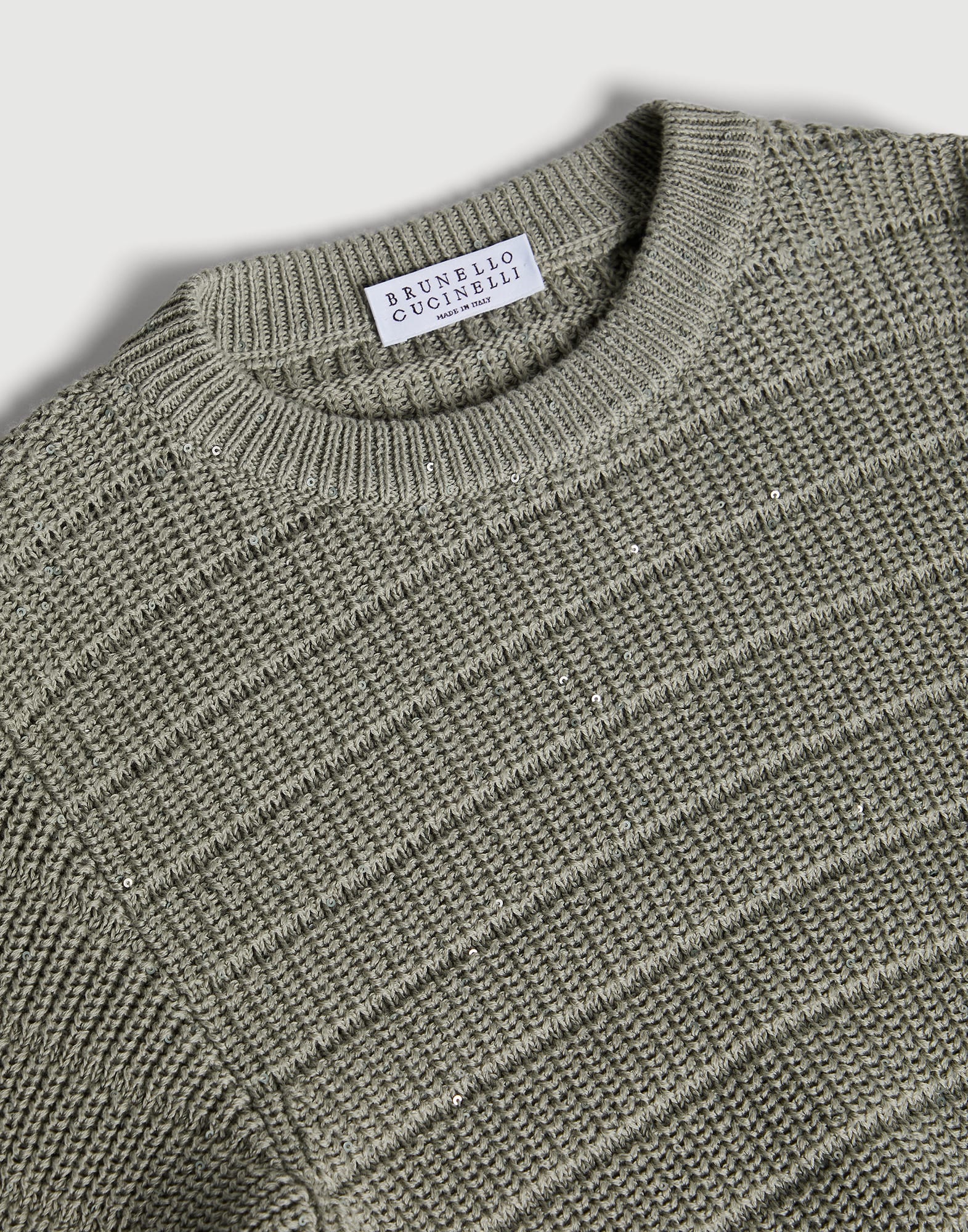Cotton textured sweater Sage Girls - Brunello Cucinelli