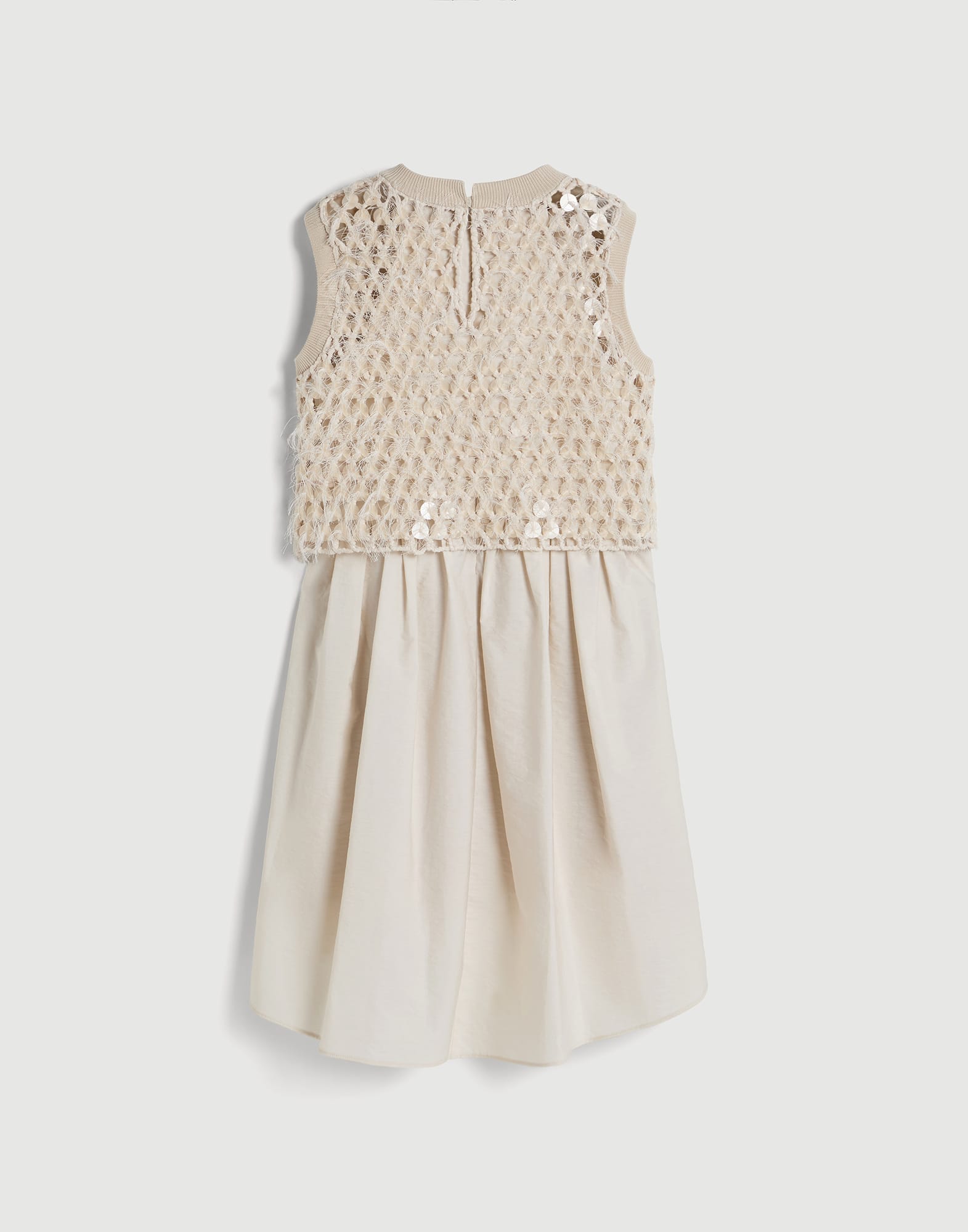 Vestido Layered de punto Panam&aacute; Ni&ntilde;a - Brunello Cucinelli