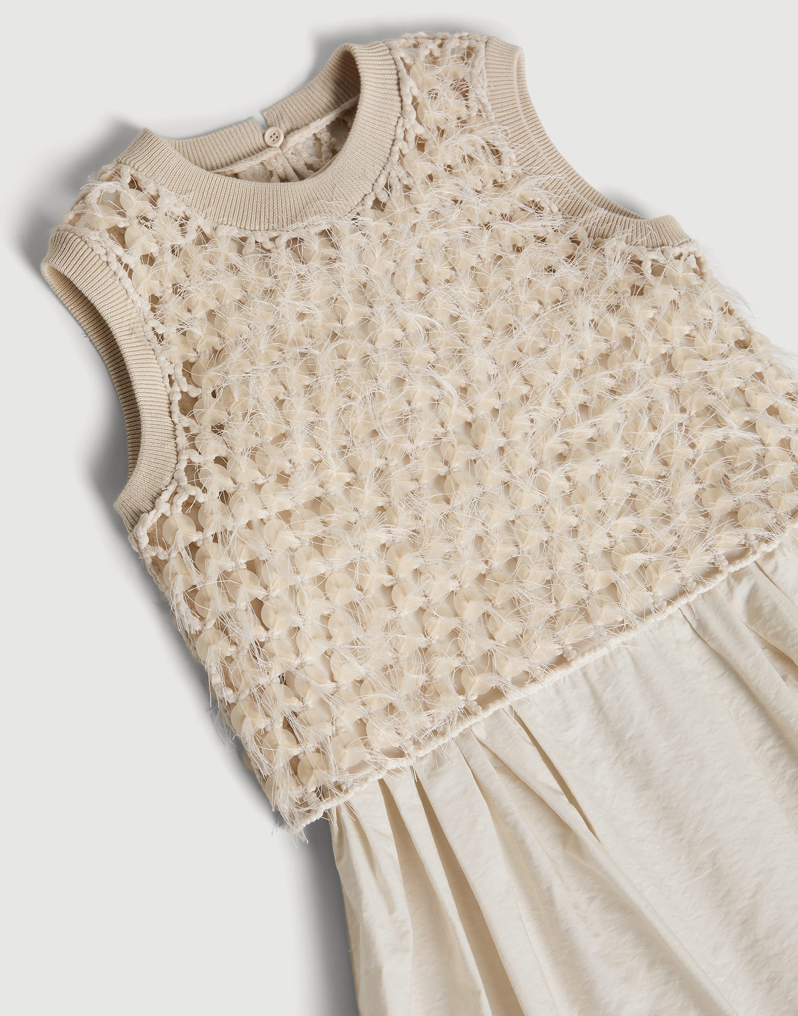 Vestido Layered de punto Panam&aacute; Ni&ntilde;a - Brunello Cucinelli