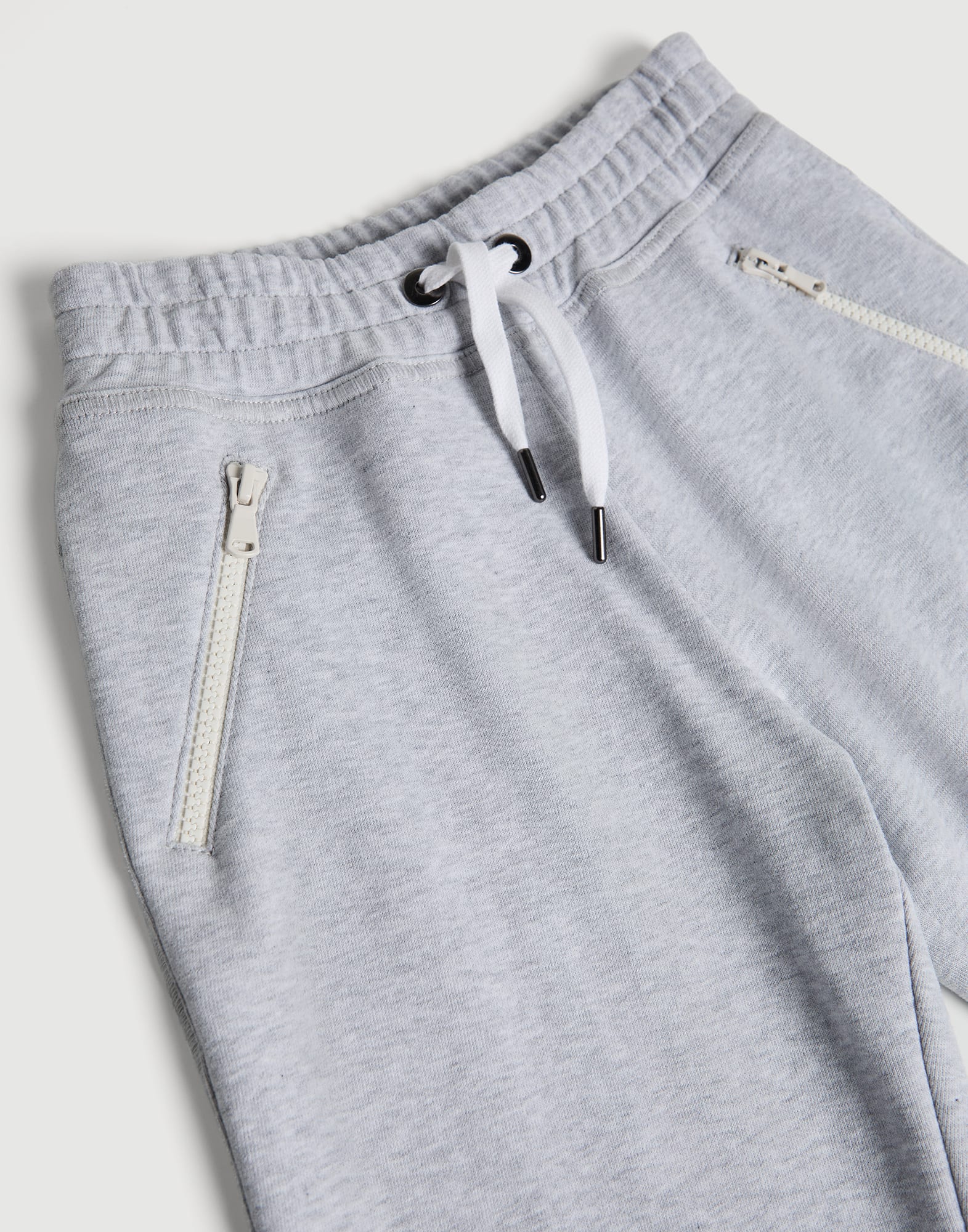 Smooth French terry trousers Light Grey Girls - Brunello Cucinelli