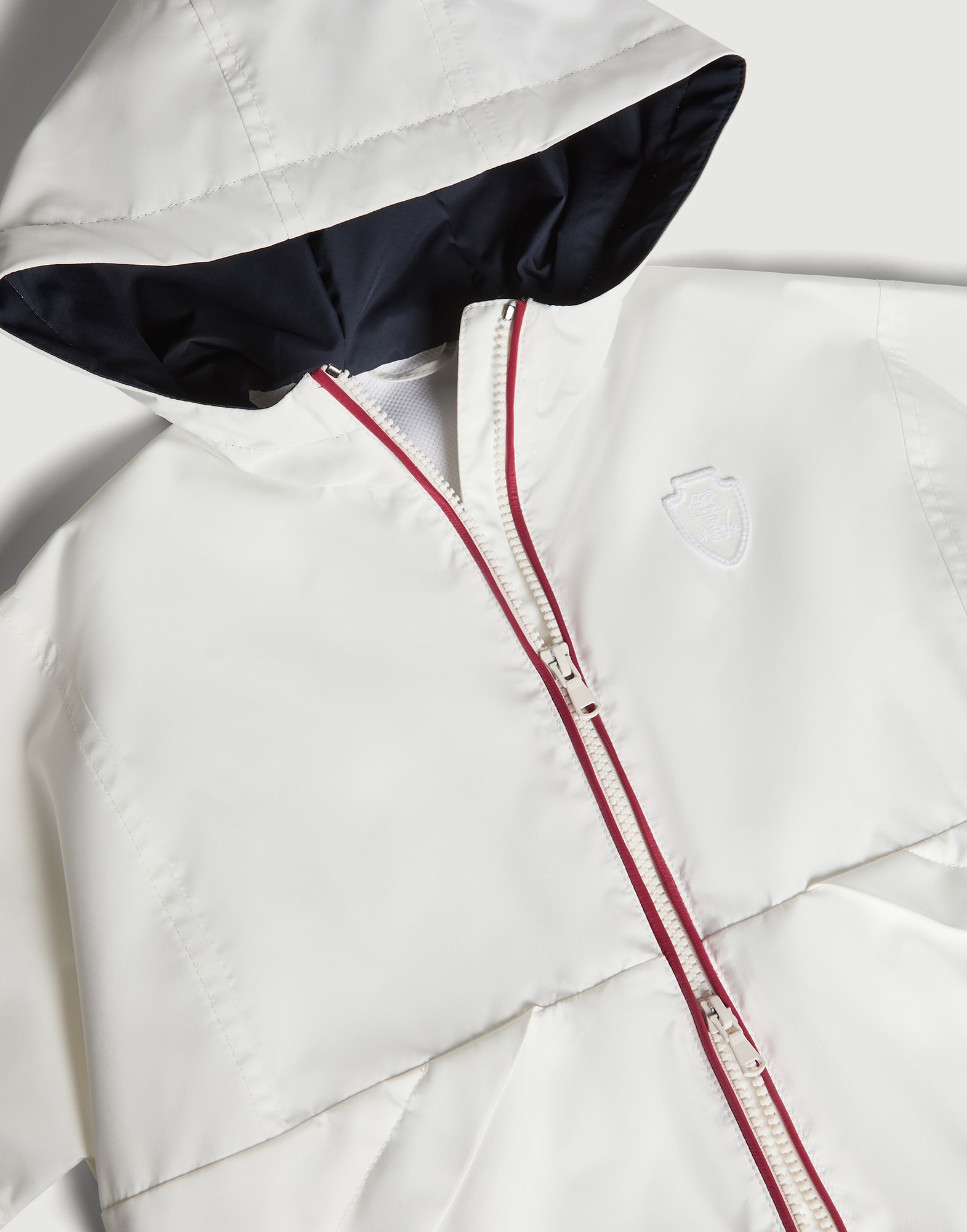 Nylon hooded outerwear jacket with logo White Girls - Brunello Cucinelli