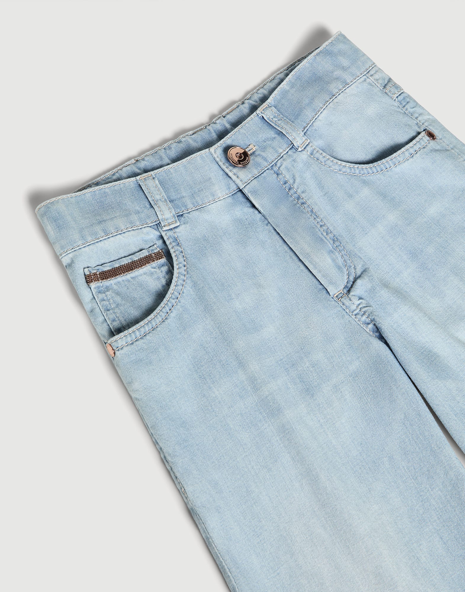Pantal&oacute;n cinco bolsillos Denim Ultraclaro Ni&ntilde;a - Brunello Cucinelli