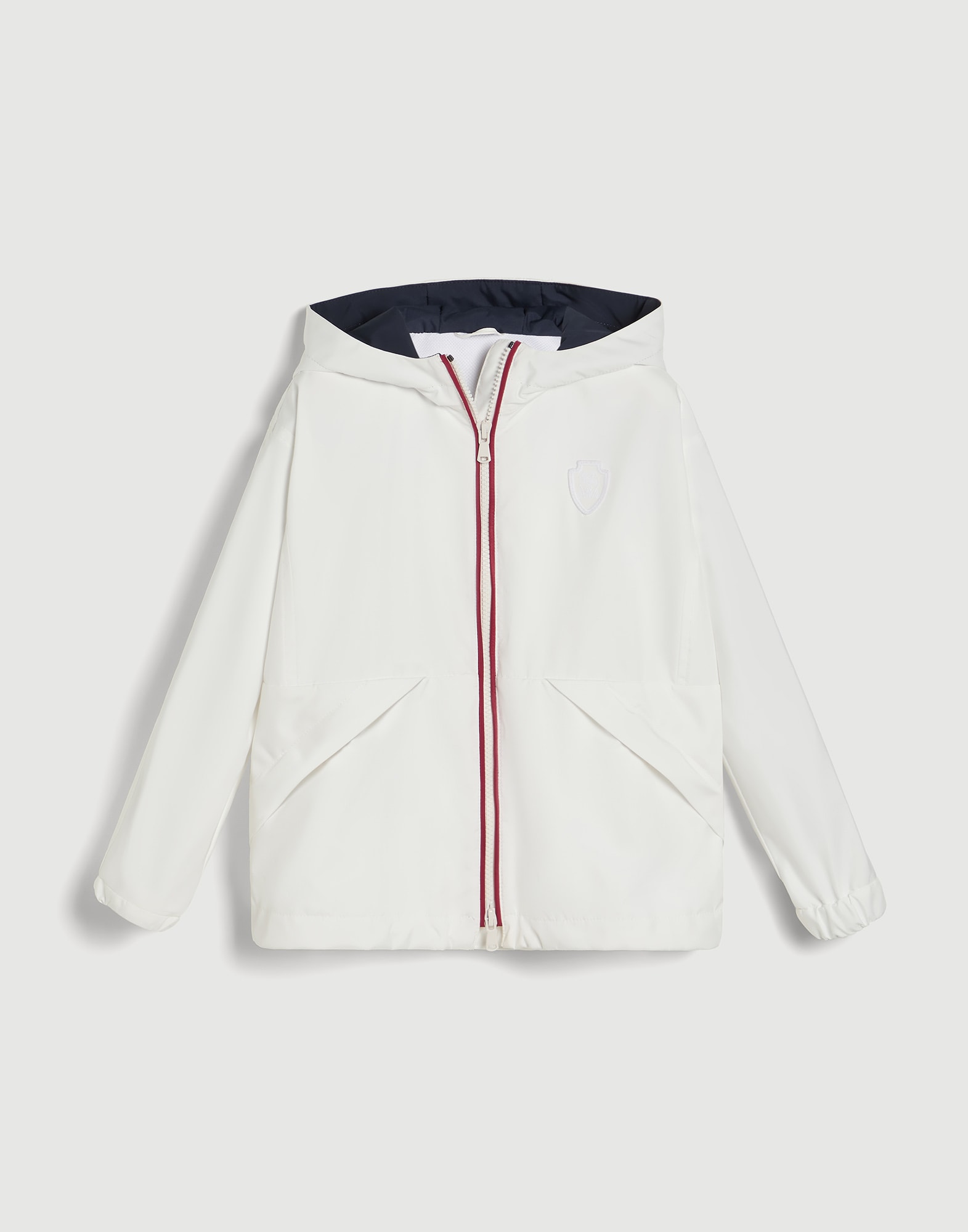 ロゴ入り ナイロンパーカー ホワイト ガールズ - Brunello Cucinelli