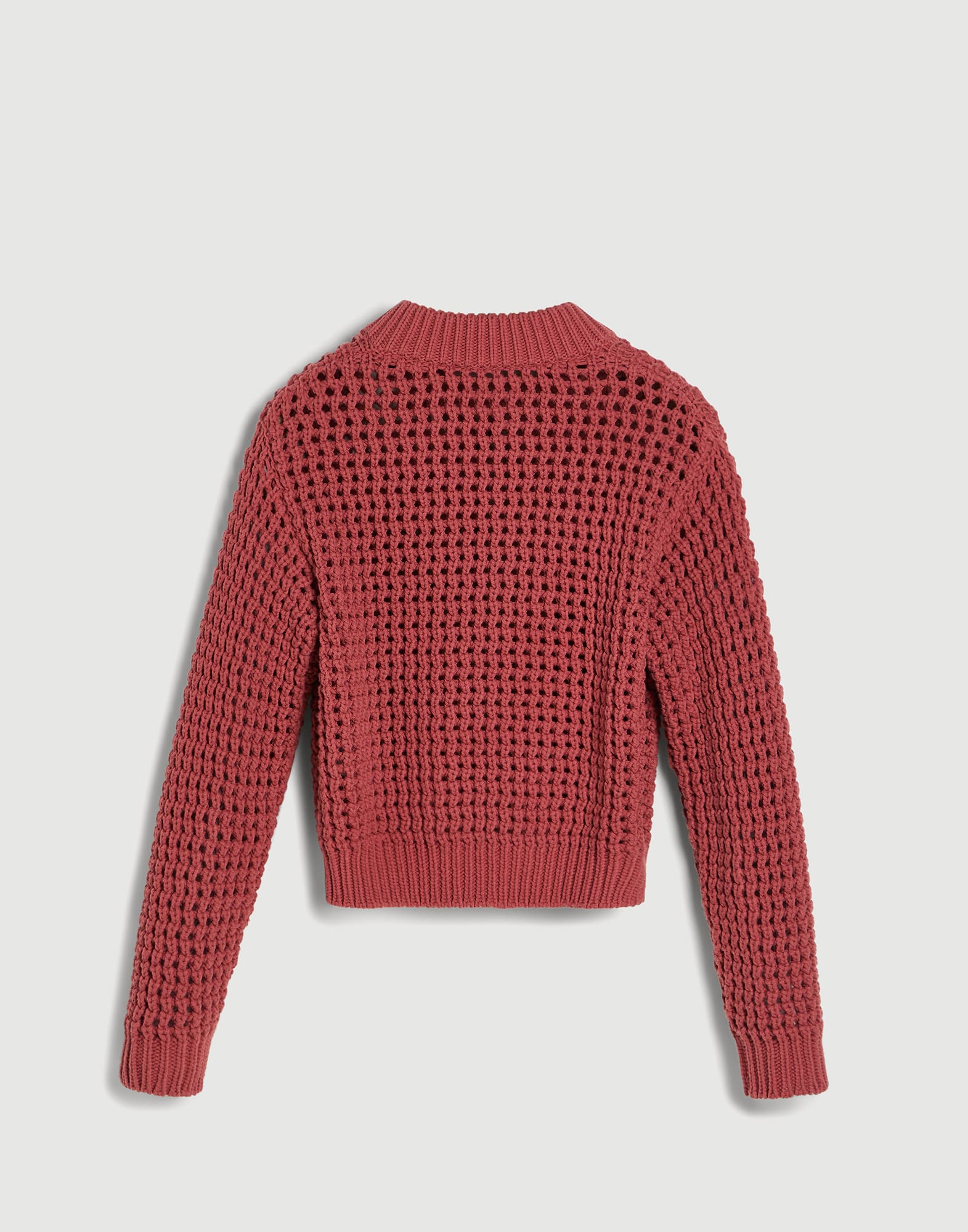 Net cardigan in cotton Feather yarn Red Girls - Brunello Cucinelli