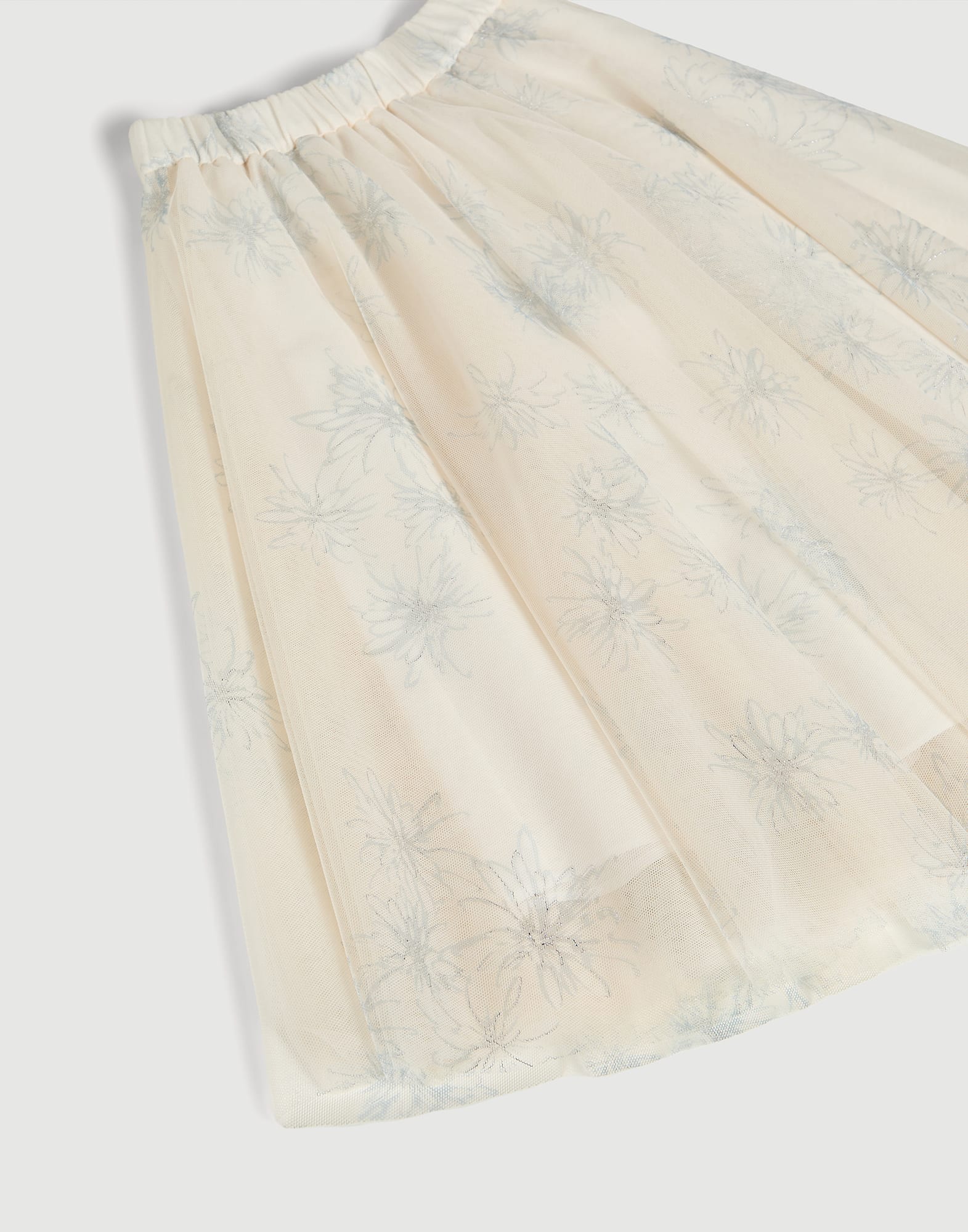 Falda de tul con estampado Sparkling Daisy Natura Ni&ntilde;a - Brunello Cucinelli