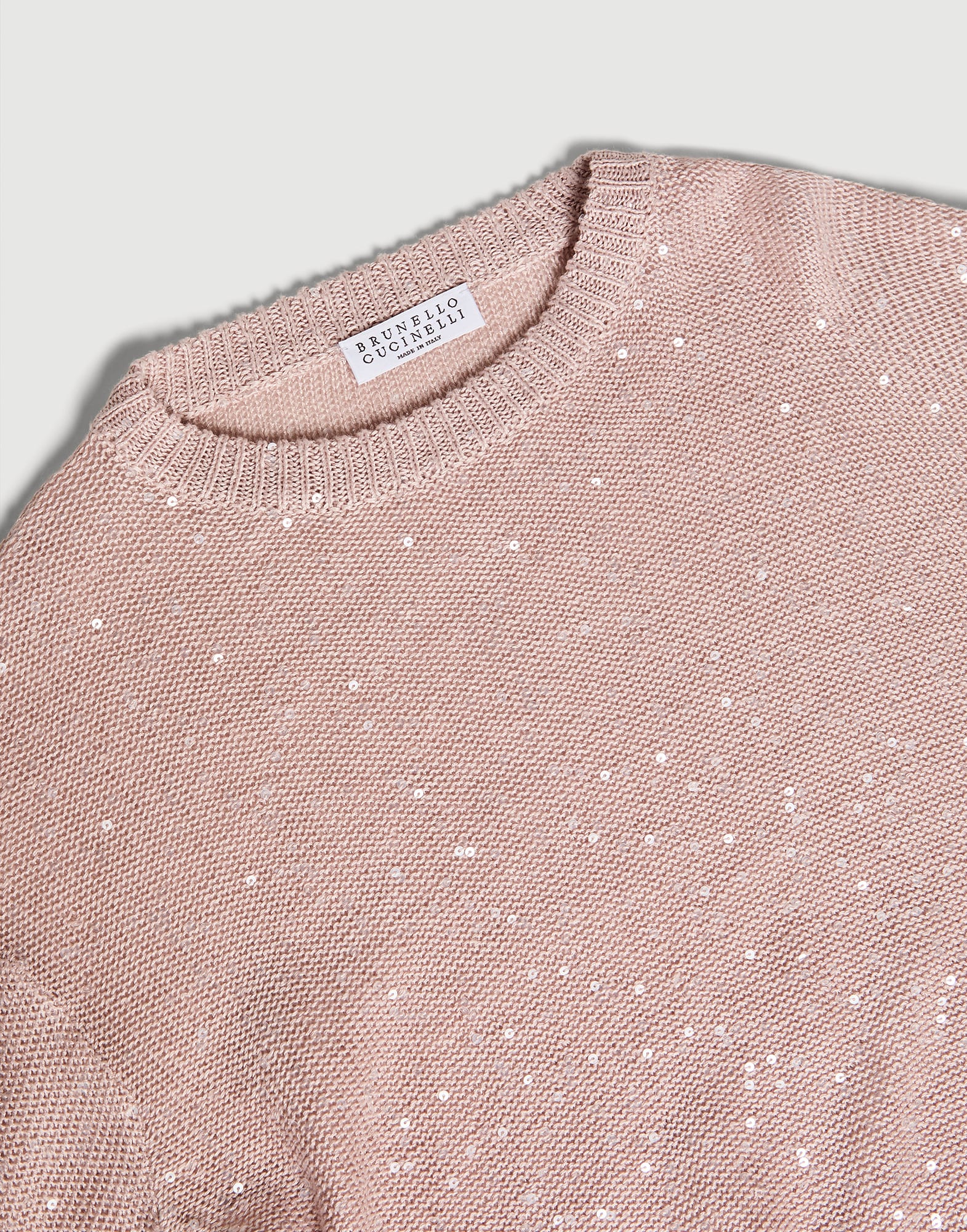 Linen and silk sweater Light Pink Girls - Brunello Cucinelli