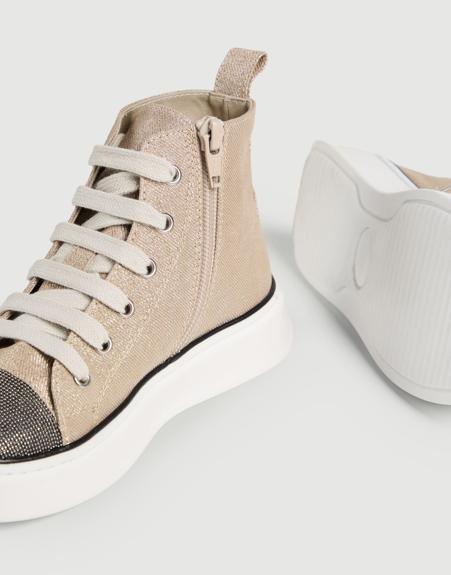 Zapatillas con Monile Beige Ni&ntilde;a - Brunello Cucinelli