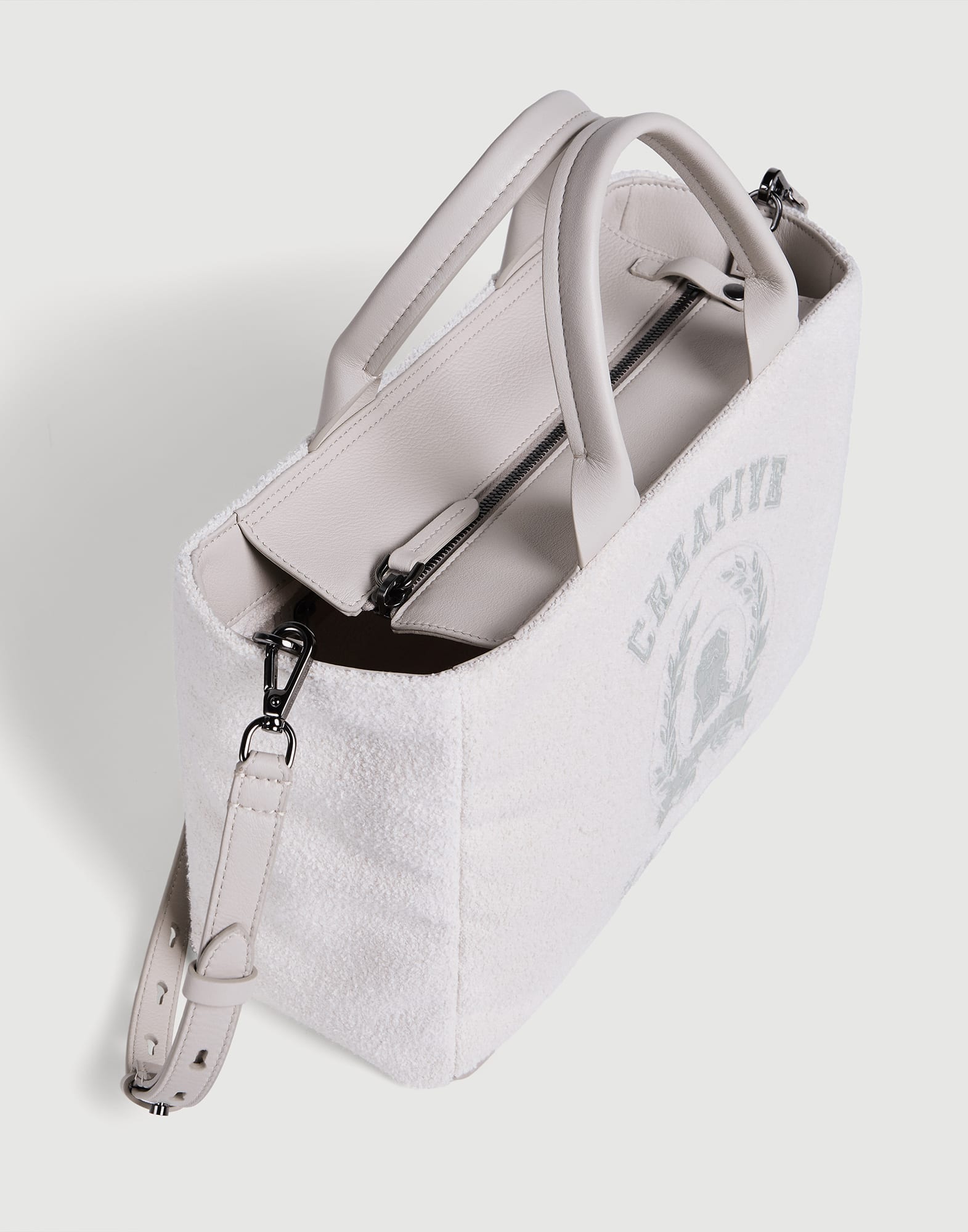 Bolsa de felpa con bordado Panam&aacute; Ni&ntilde;a - Brunello Cucinelli