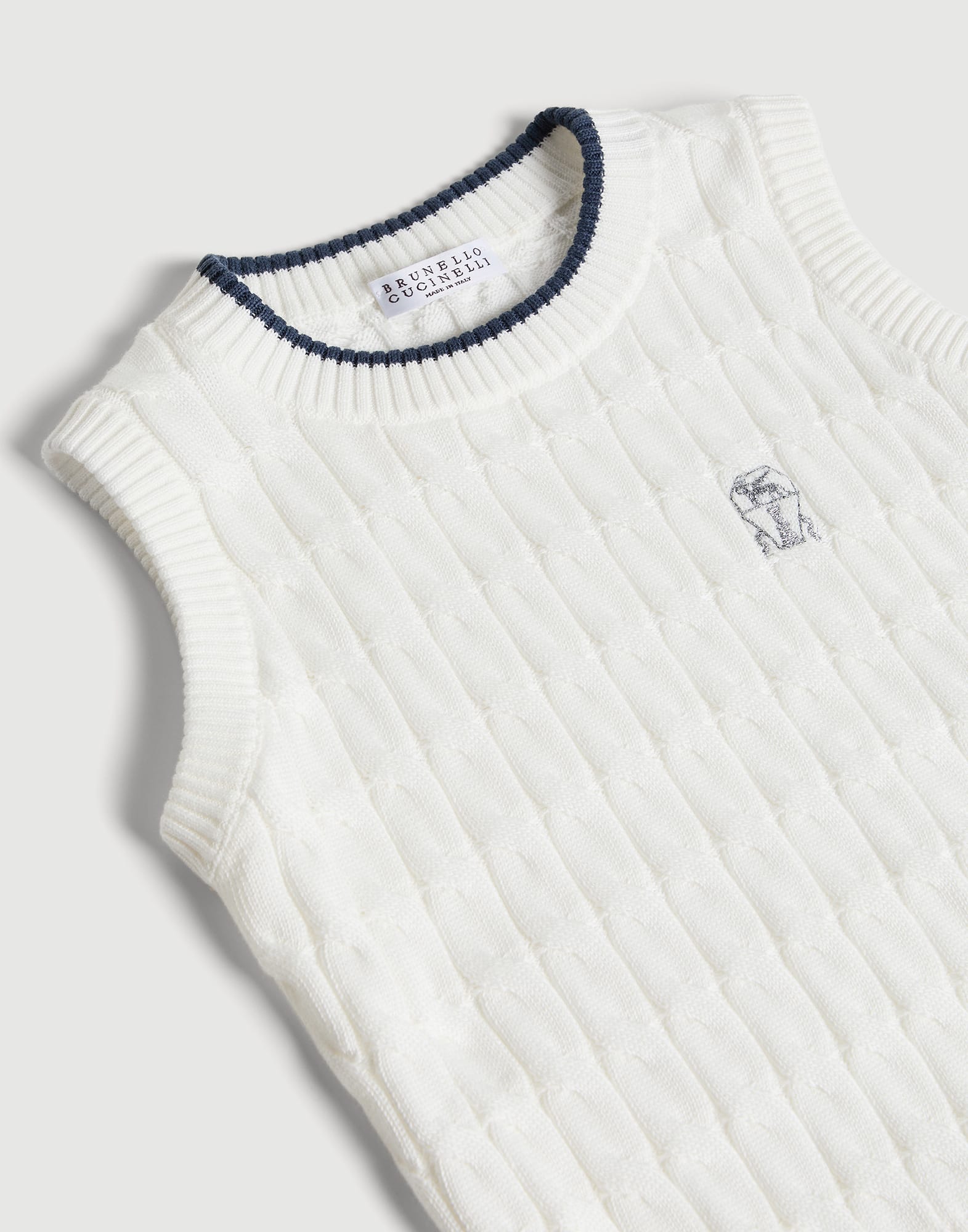 Knit top with logo White Girls - Brunello Cucinelli