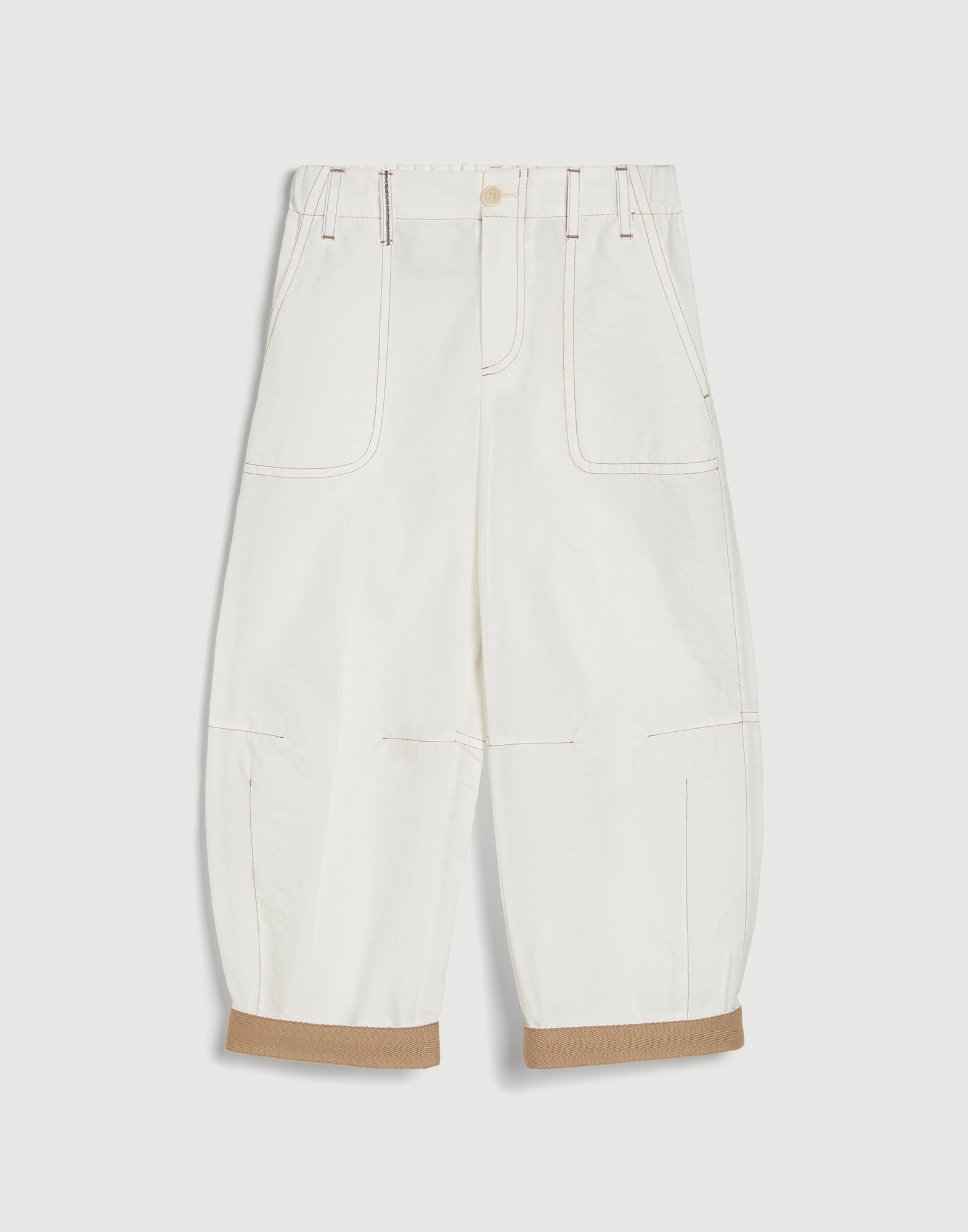 Baggy trousers with monili White Girls - Brunello Cucinelli