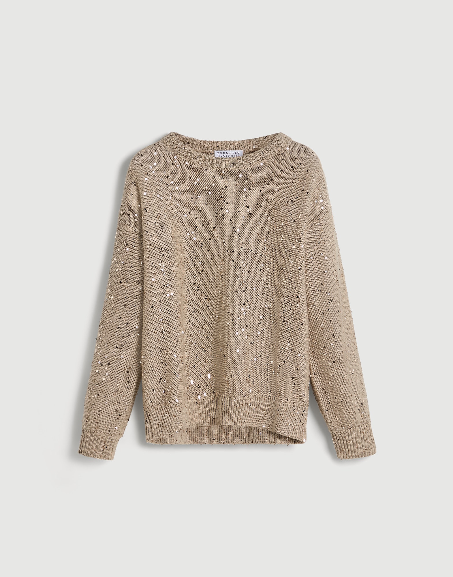 丝麻混纺针织衫 米黄 女童 - Brunello Cucinelli