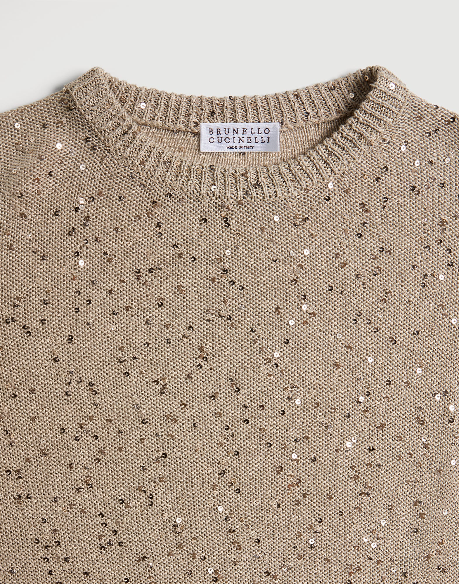 Linen and silk sweater Beige Girls - Brunello Cucinelli