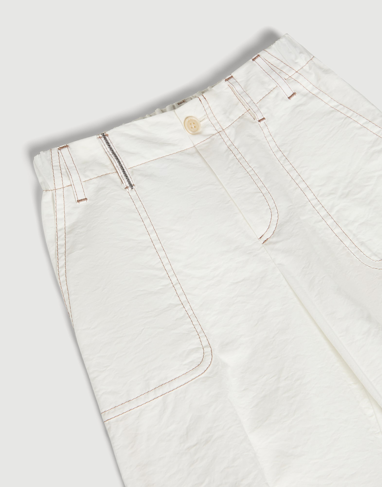 Pantal&oacute;n Baggy con Monile Blanco Ni&ntilde;a - Brunello Cucinelli