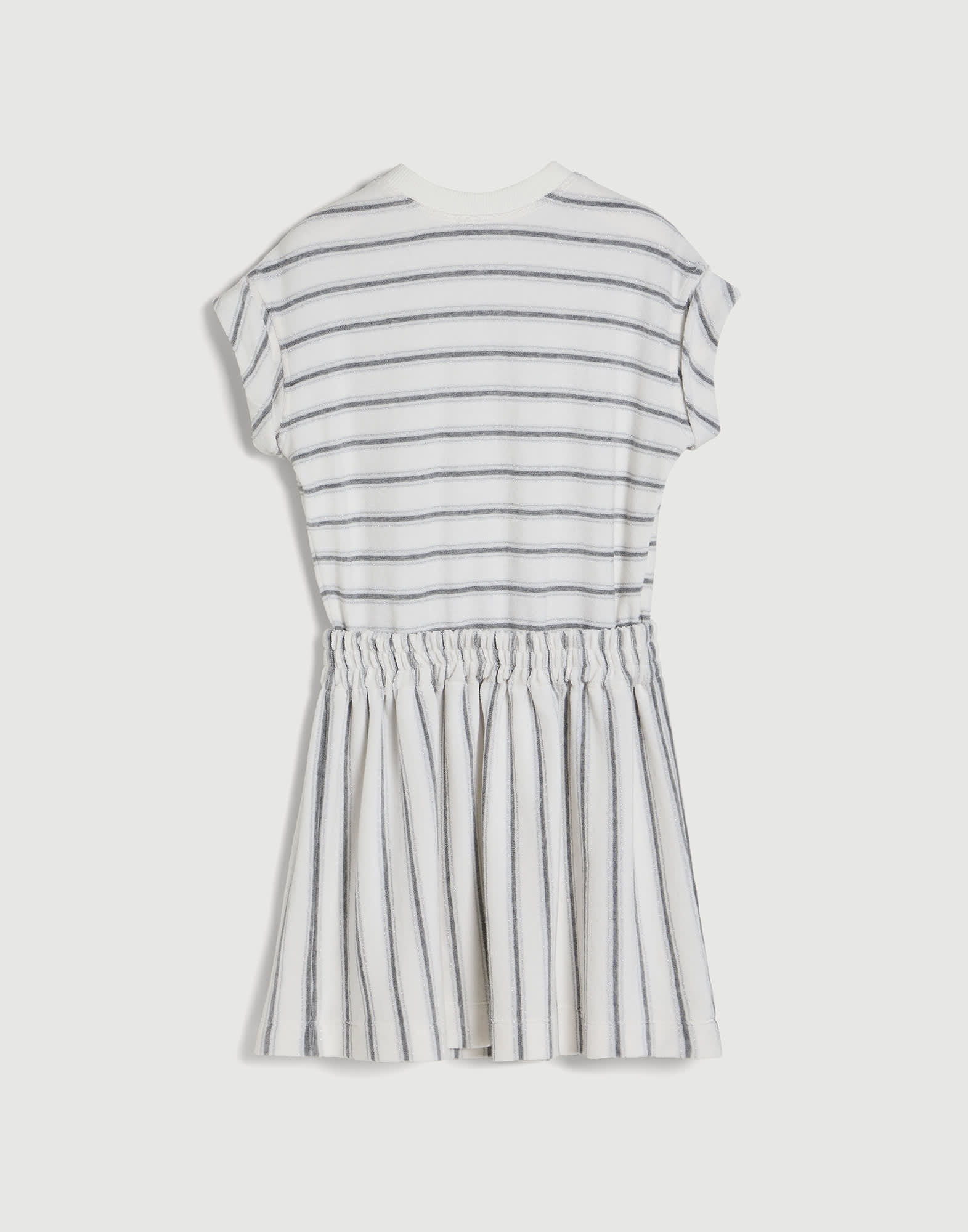 Vestido de punto Sparkling Stripe Gris Claro Ni&ntilde;a - Brunello Cucinelli