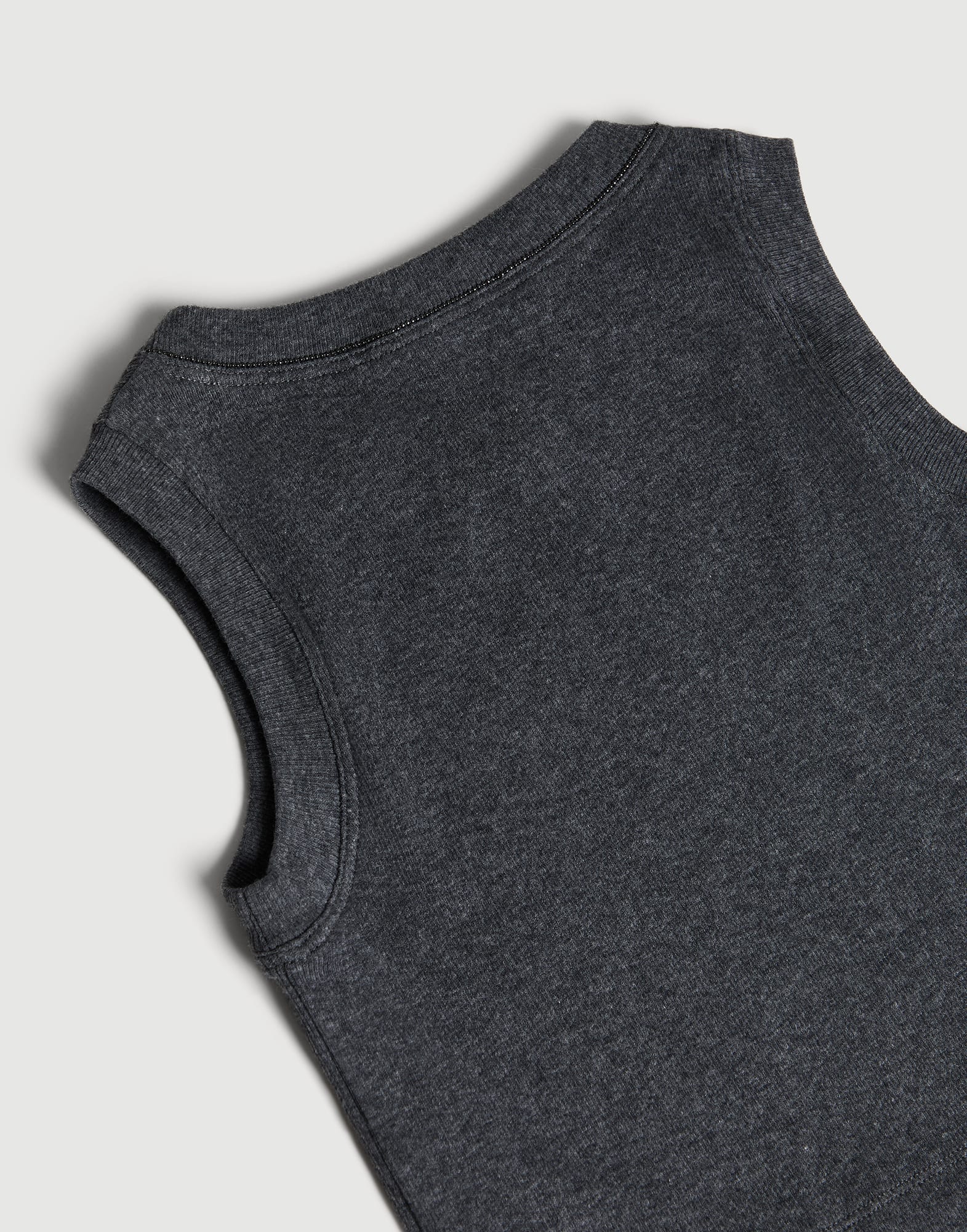 Ribbed jersey top Anthracite Girls - Brunello Cucinelli