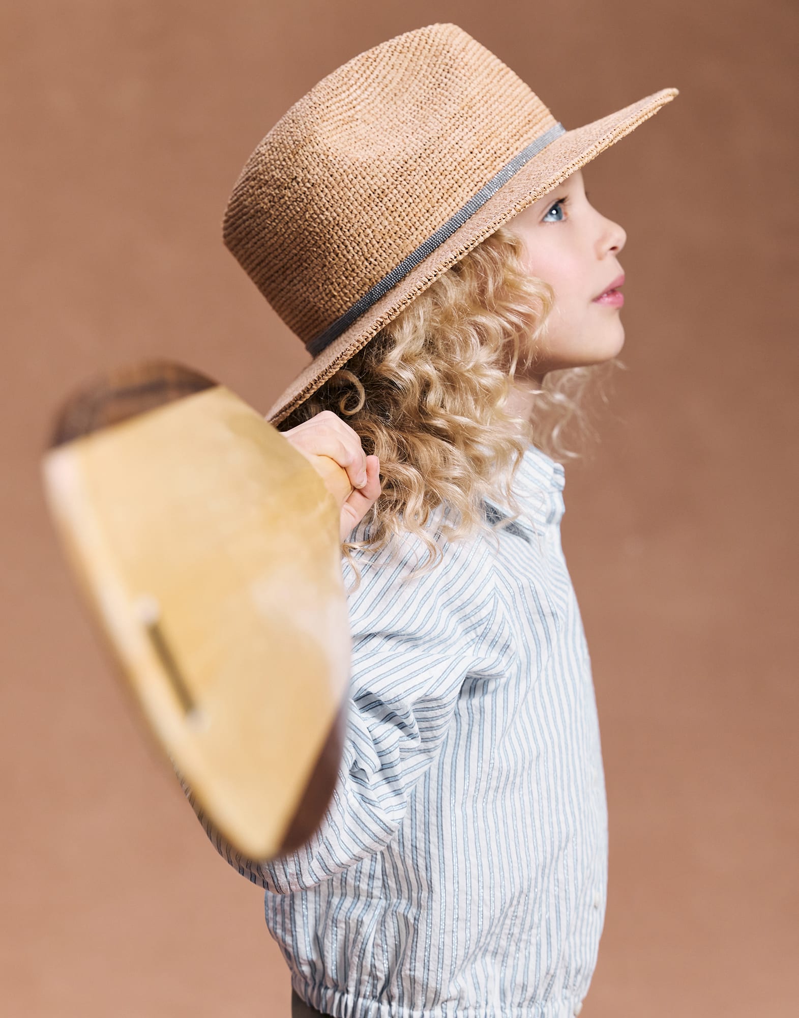 ガールズ 向け キャメル ストロー ハット | Brunello Cucinelli