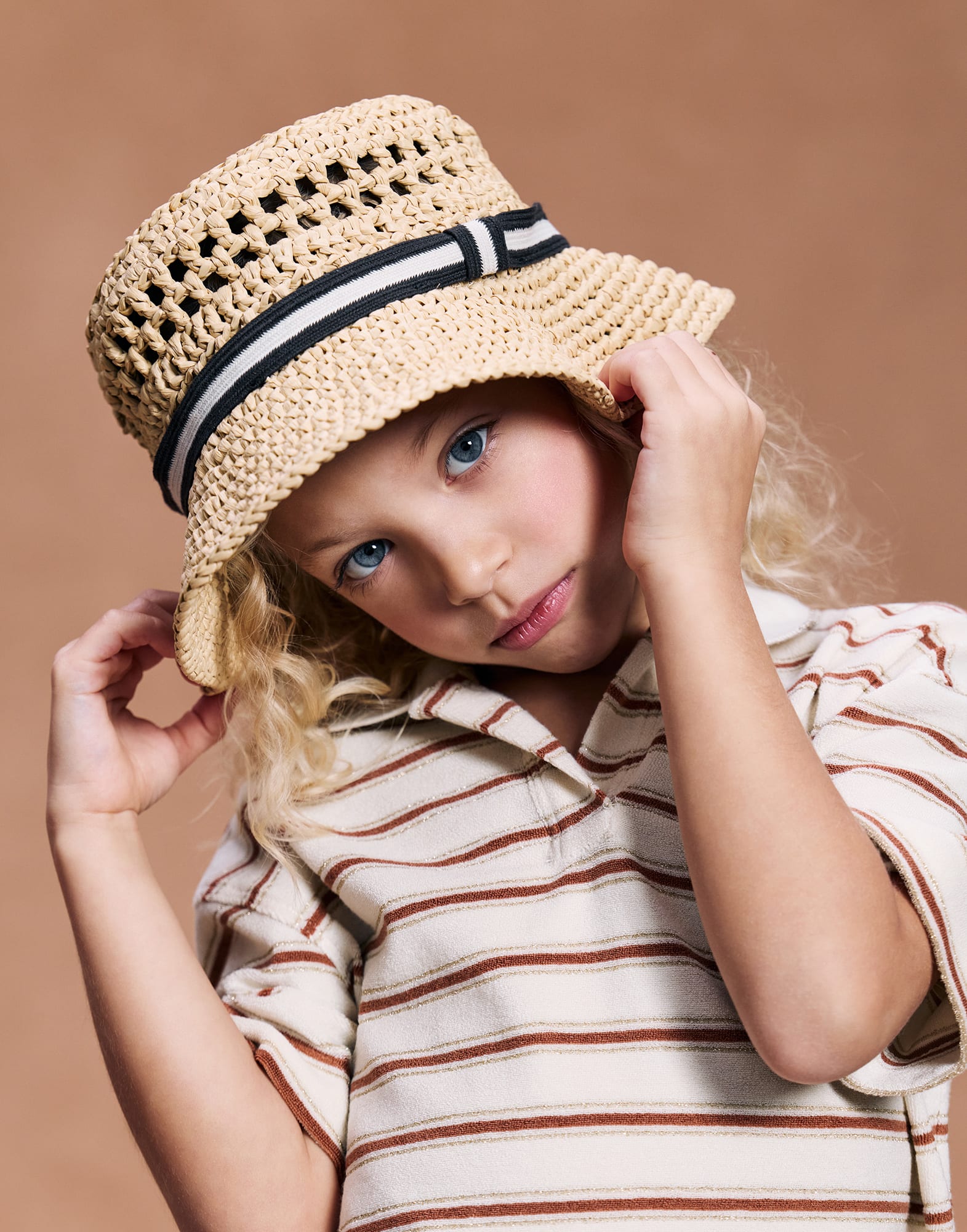 ガールズ 向け キャメル テクノストロー ハット | Brunello Cucinelli