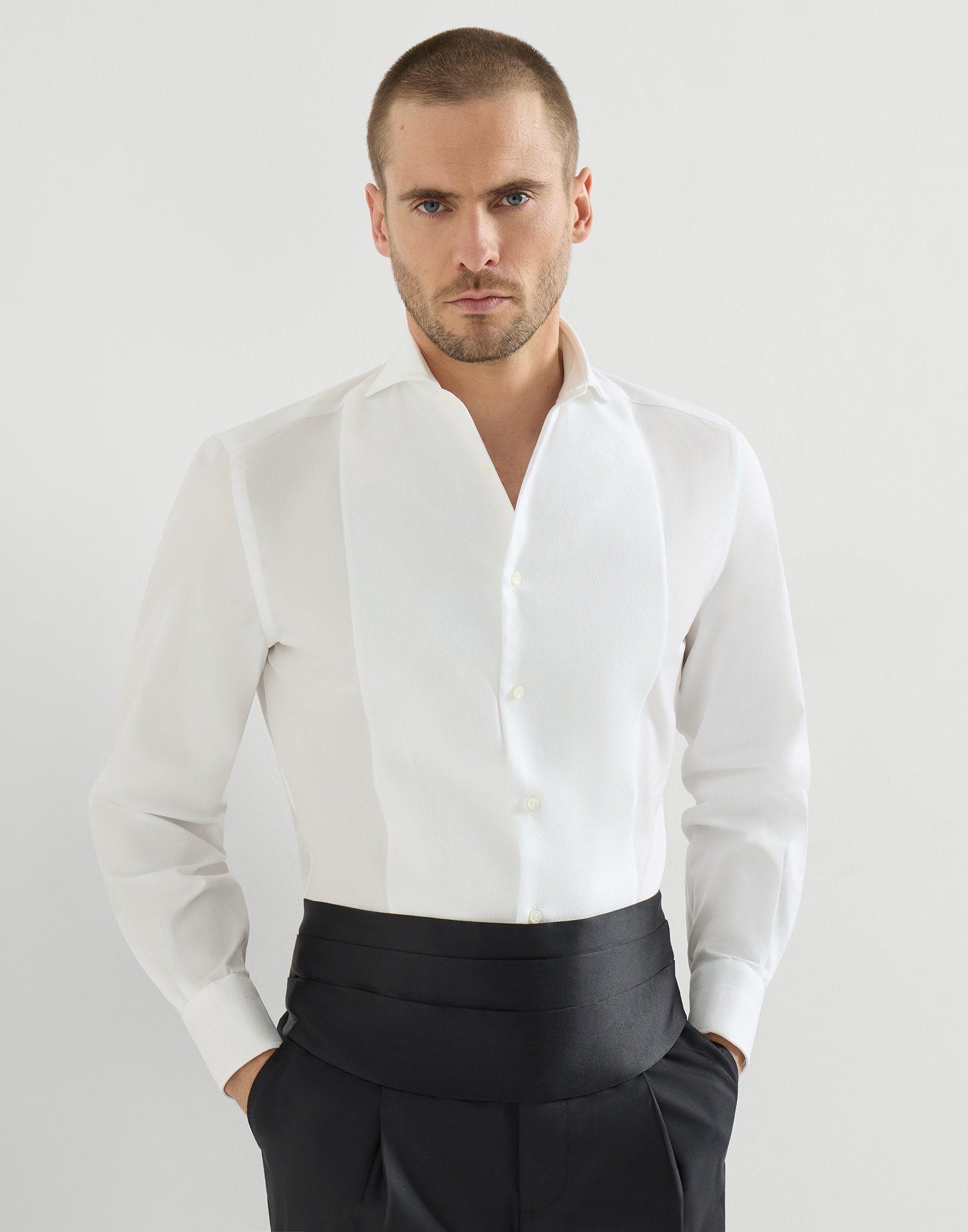 brunello cucinelli dress shirt Linen for Man in Cherry pronounced yoke and button flap chest pockets Brunello Cucinelli, Linen and cotton