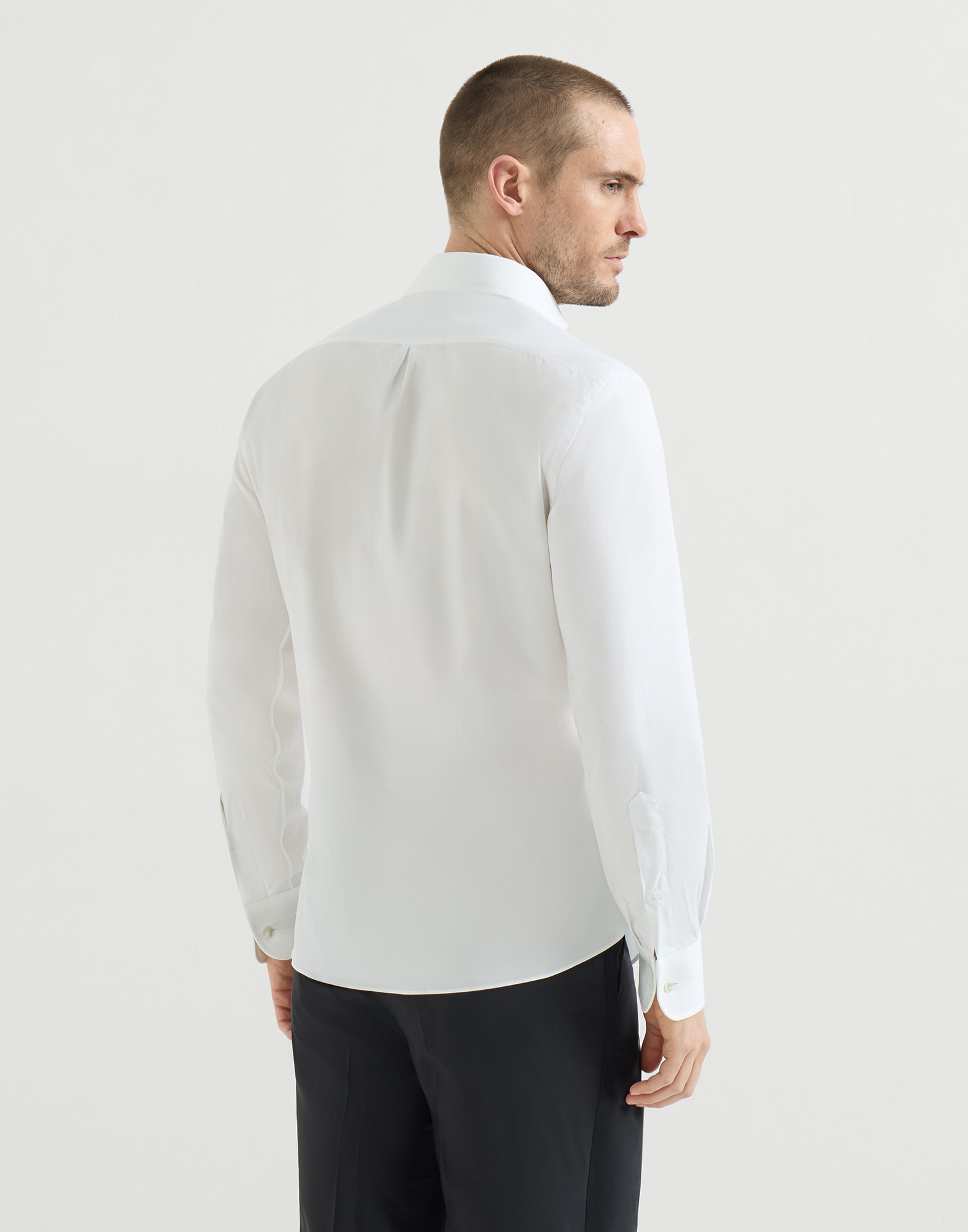 メンズ 向け ホワイト スリムフィットシャツ | Brunello Cucinelli