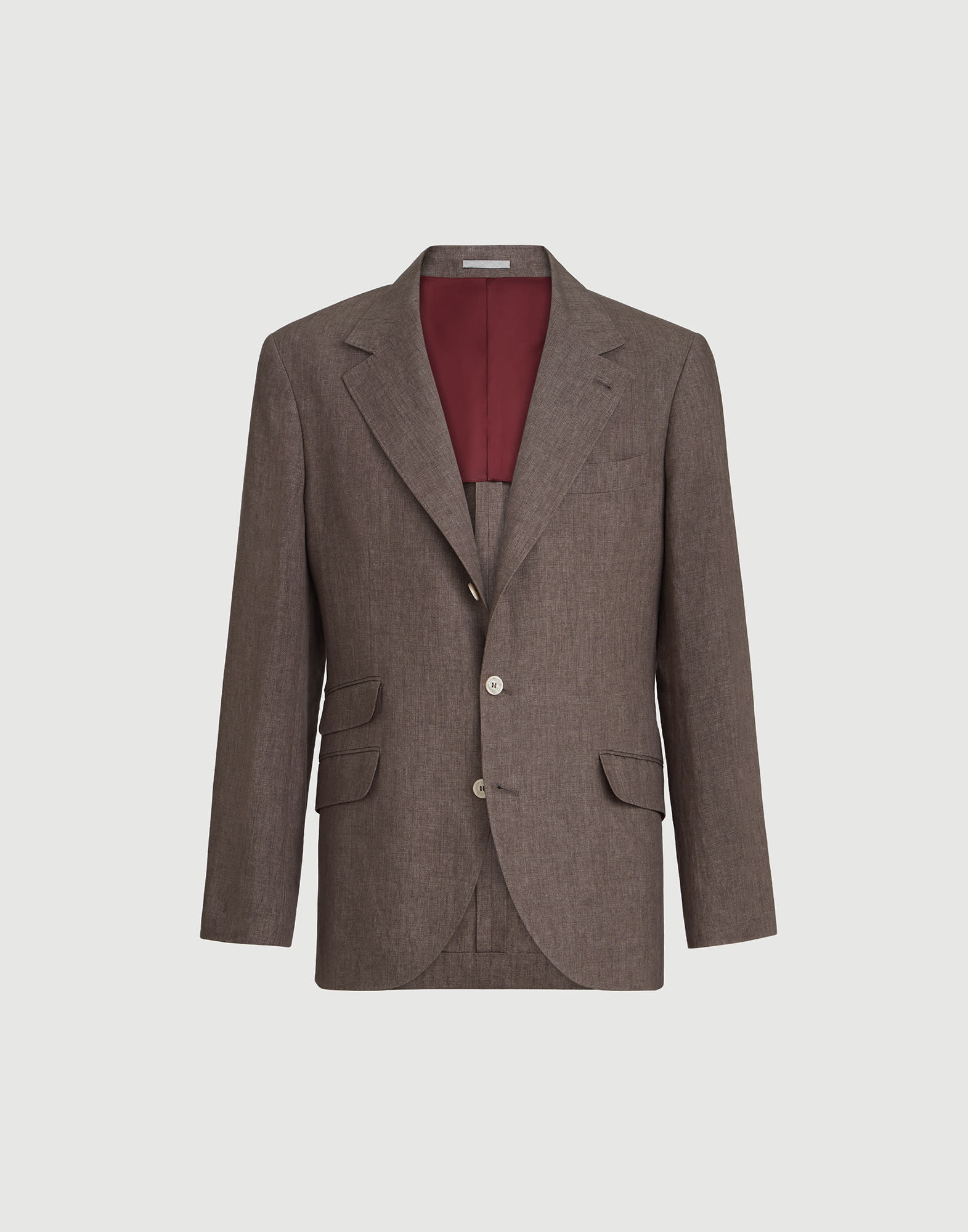 Linen deconstructed blazer for Man in Anthracite | Brunello Cucinelli